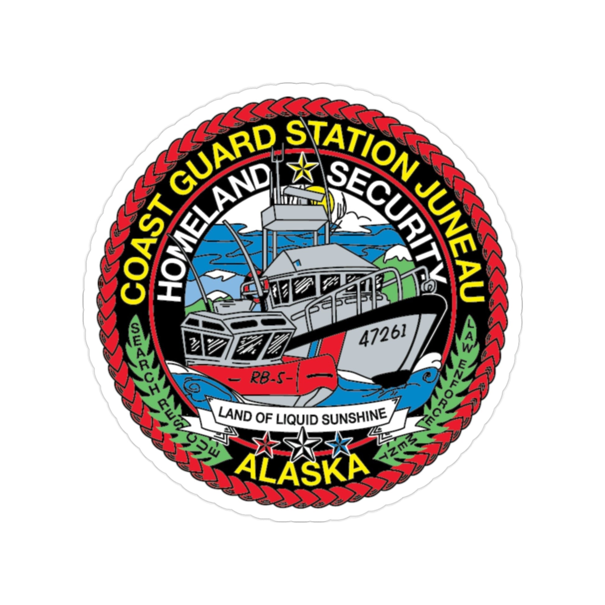 USCG Station Juneau Alaska Homeland Security (U.S. Coast Guard) Transparent STICKER Die-Cut Vinyl Decal-2 Inch-The Sticker Space