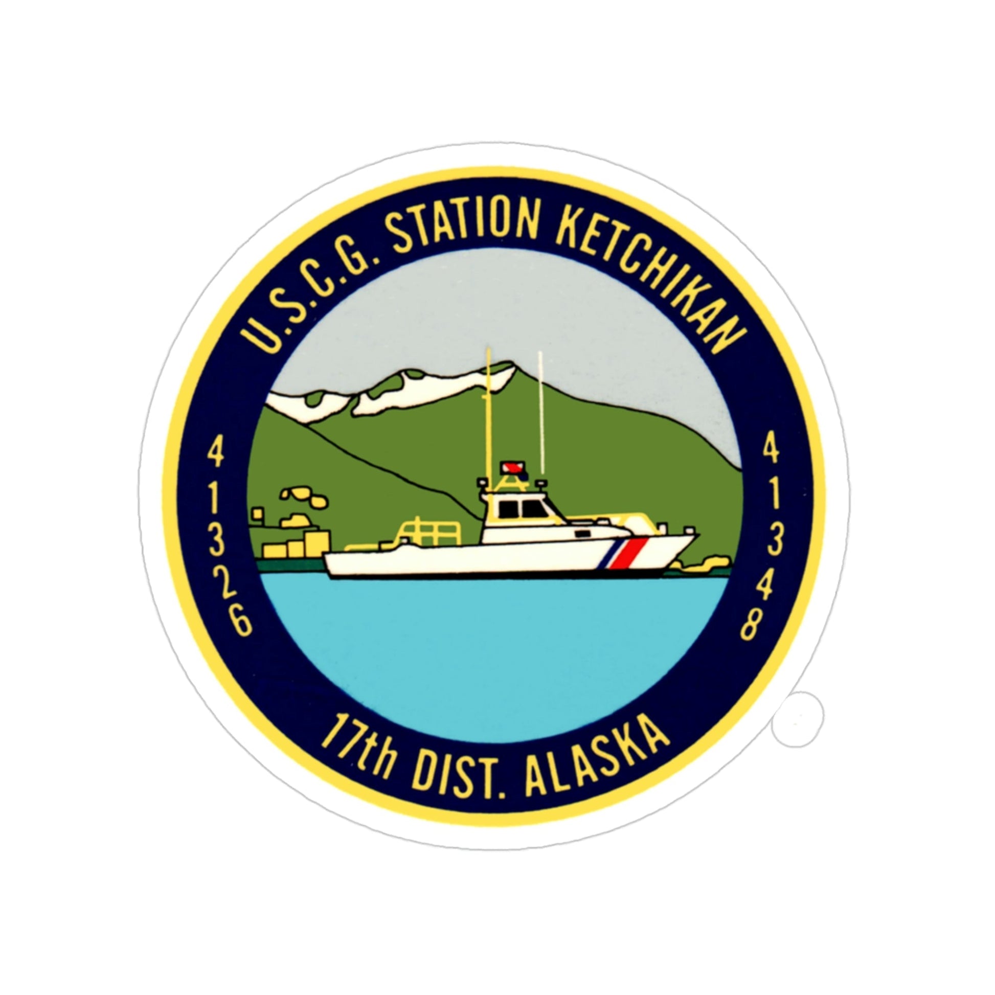 USCG Station Ketchikan 17th Dist (U.S. Coast Guard) Transparent STICKER Die-Cut Vinyl Decal-3 Inch-The Sticker Space