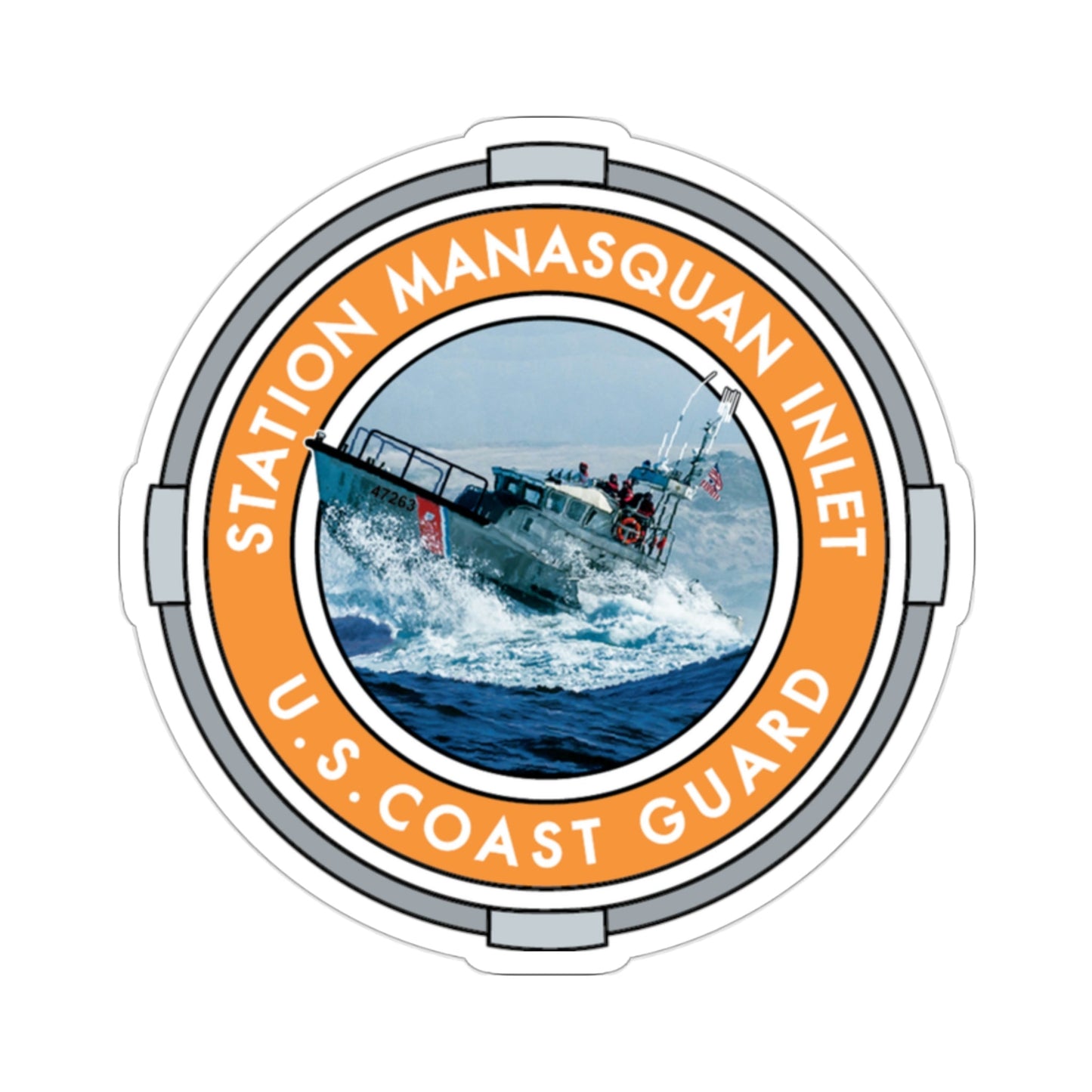 USCG Station Manasquan Inlet (U.S. Coast Guard) STICKER Vinyl Die-Cut Decal-2 Inch-The Sticker Space