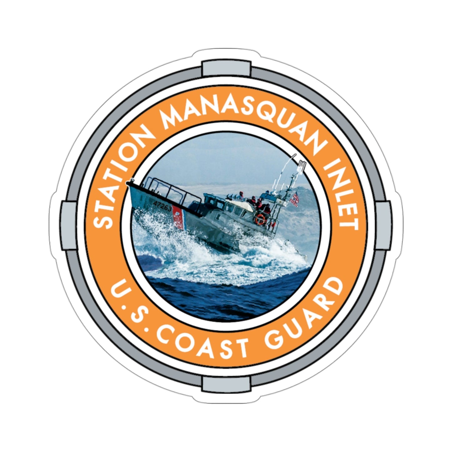 USCG Station Manasquan Inlet (U.S. Coast Guard) STICKER Vinyl Die-Cut Decal-3 Inch-The Sticker Space