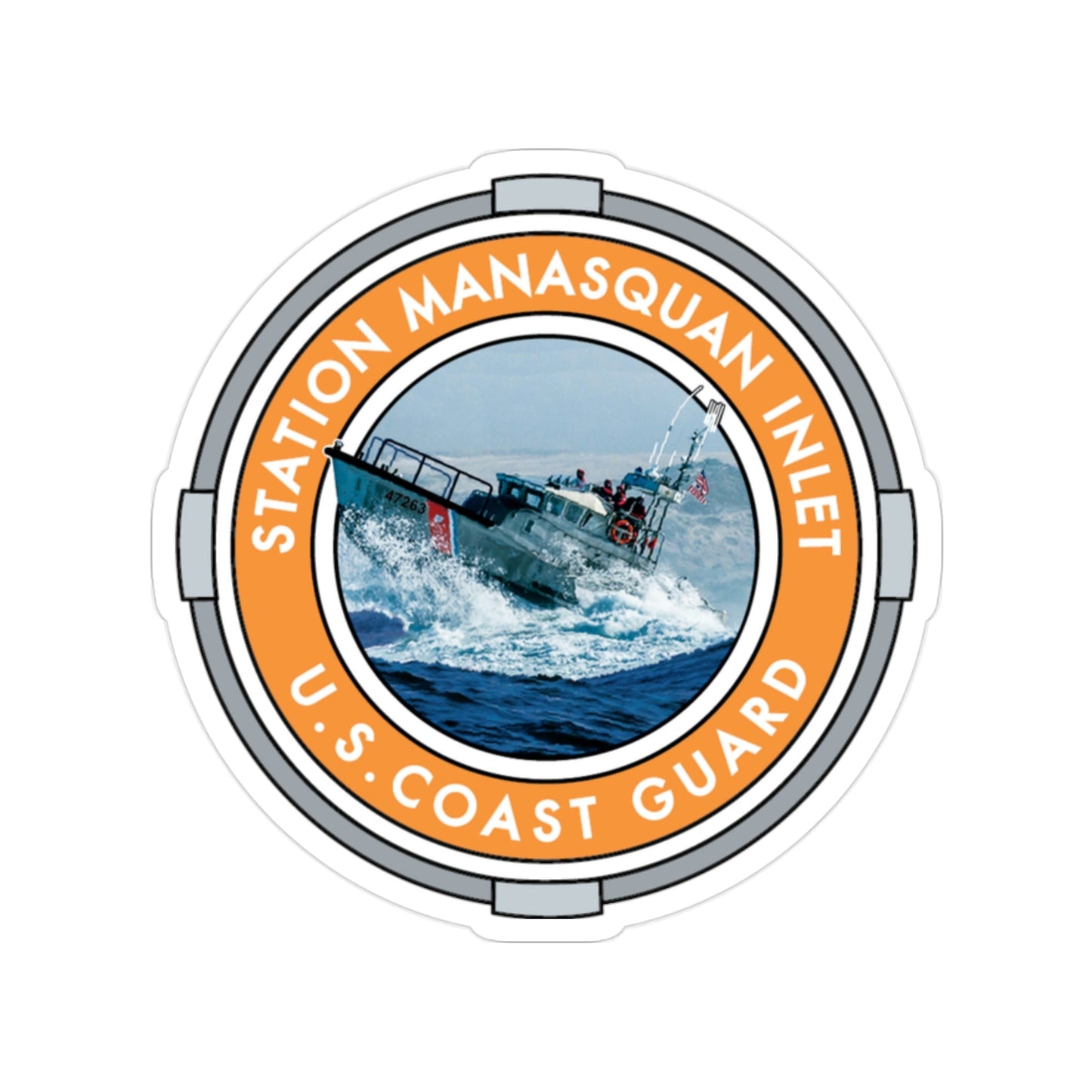 USCG Station Manasquan Inlet (U.S. Coast Guard) Transparent STICKER Die-Cut Vinyl Decal-2 Inch-The Sticker Space
