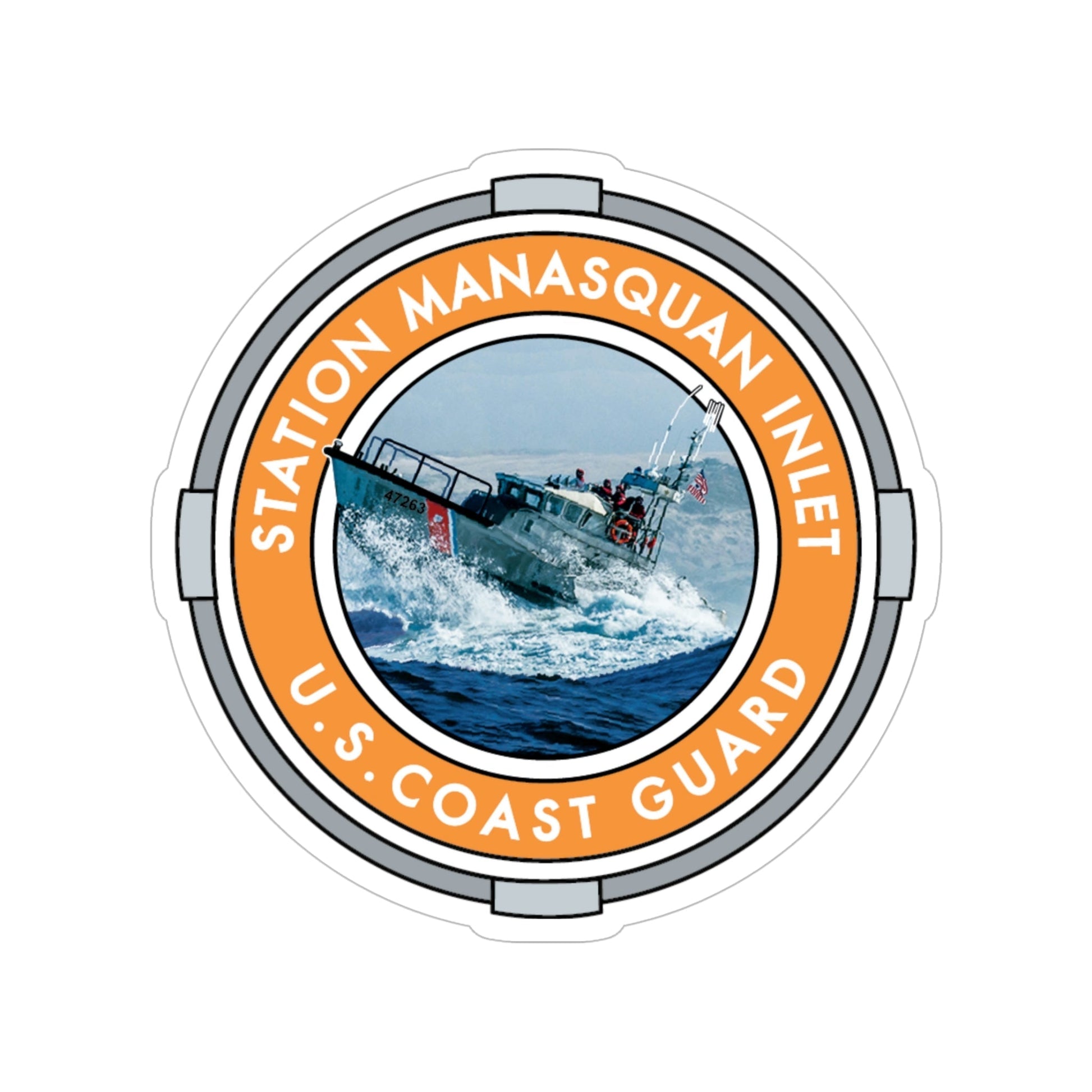 USCG Station Manasquan Inlet (U.S. Coast Guard) Transparent STICKER Die-Cut Vinyl Decal-5 Inch-The Sticker Space