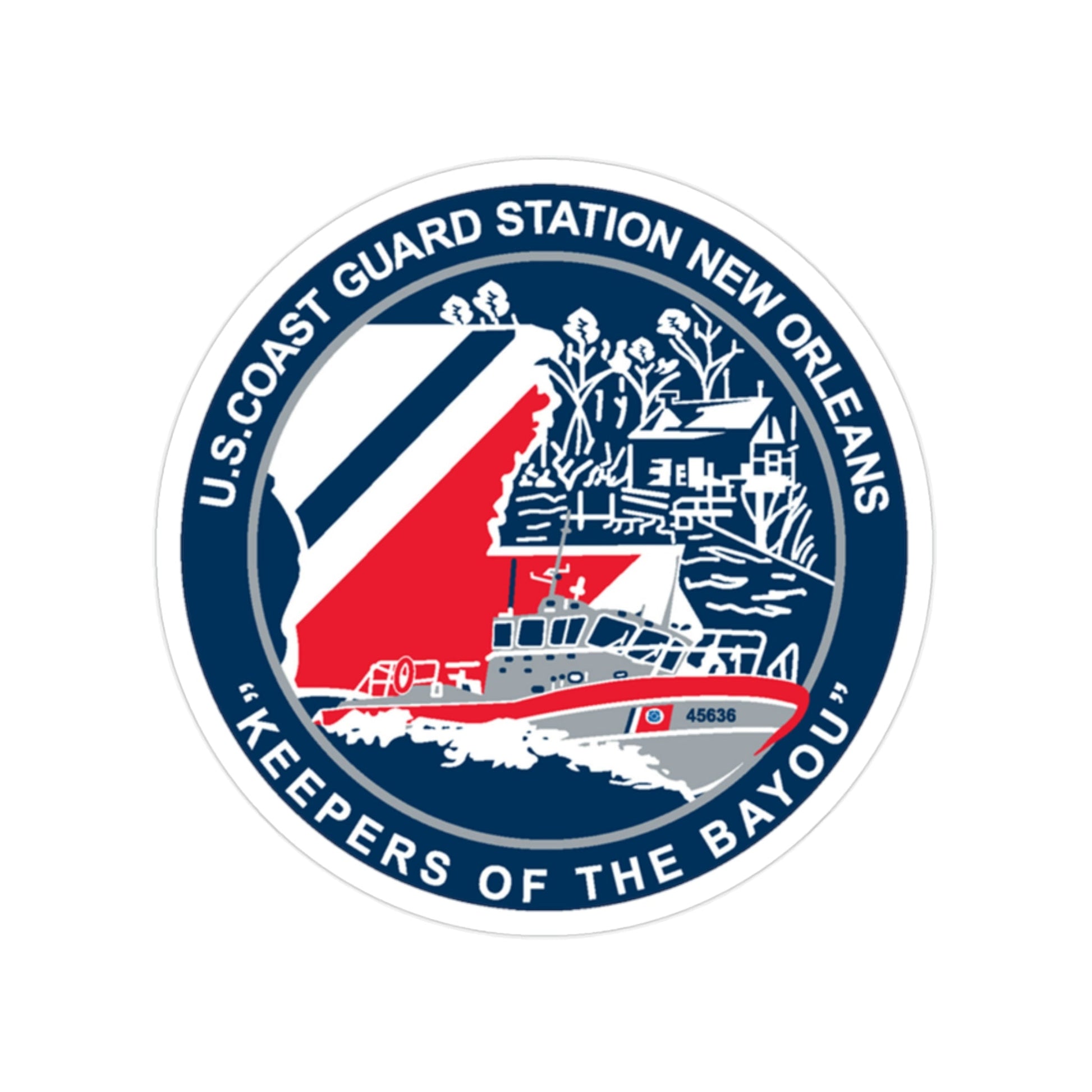 USCG Station New Orleans (U.S. Coast Guard) Transparent STICKER Die-Cut Vinyl Decal-2 Inch-The Sticker Space