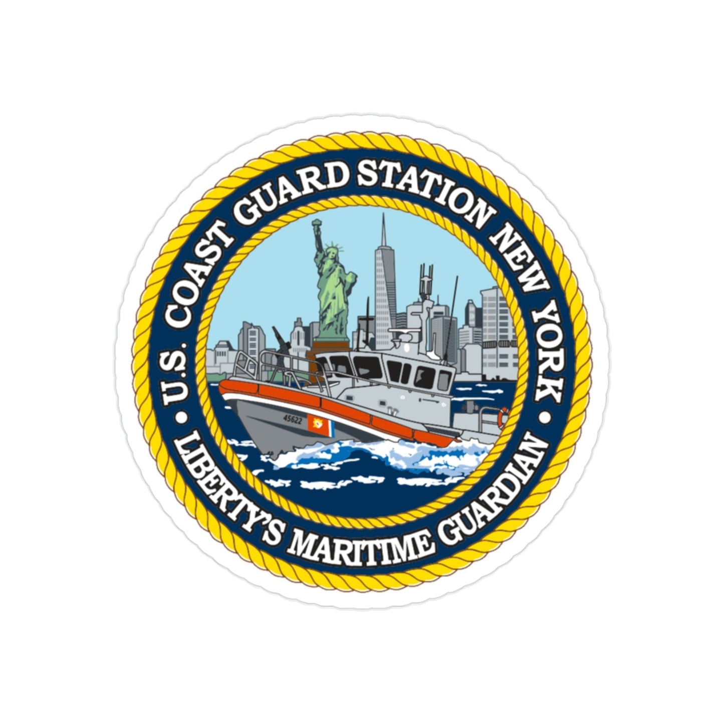 USCG Station New York (U.S. Coast Guard) Transparent STICKER Die-Cut Vinyl Decal-2 Inch-The Sticker Space