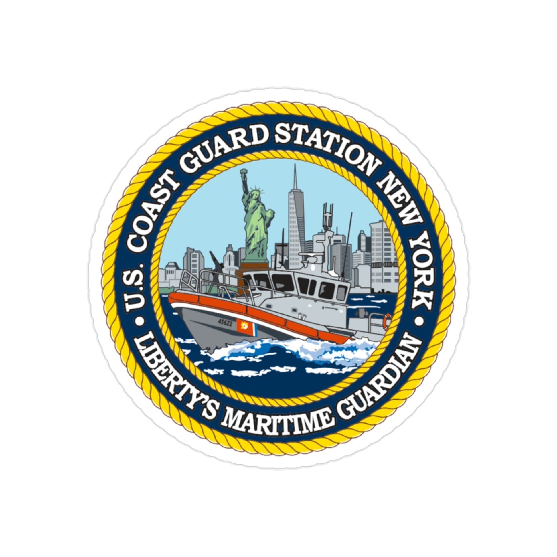 USCG Station New York (U.S. Coast Guard) Transparent STICKER Die-Cut Vinyl Decal-2 Inch-The Sticker Space