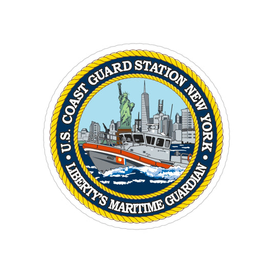 USCG Station New York (U.S. Coast Guard) Transparent STICKER Die-Cut Vinyl Decal-6 Inch-The Sticker Space