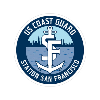 USCG Station San Francisco (U.S. Coast Guard) Transparent STICKER Die-Cut Vinyl Decal-2 Inch-The Sticker Space