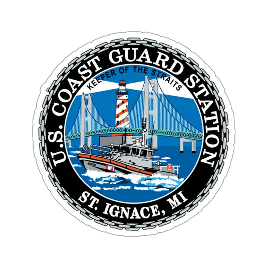 USCG Station St Ignace MI (U.S. Coast Guard) STICKER Vinyl Die-Cut Decal-6 Inch-The Sticker Space