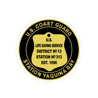USCG Station Yaquina Bay (U.S. Coast Guard) Transparent STICKER Die-Cut Vinyl Decal-3 Inch-The Sticker Space