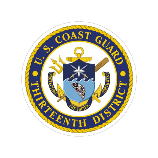 USCG Thirteenth District (U.S. Coast Guard) Transparent STICKER Die-Cut Vinyl Decal-6 Inch-The Sticker Space