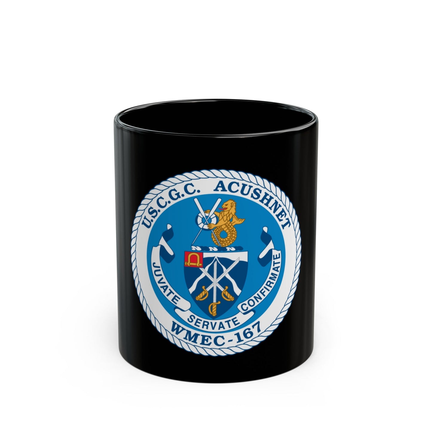 USCGC Acushnet WMEC 167 (U.S. Coast Guard) Black Coffee Mug-11oz-The Sticker Space