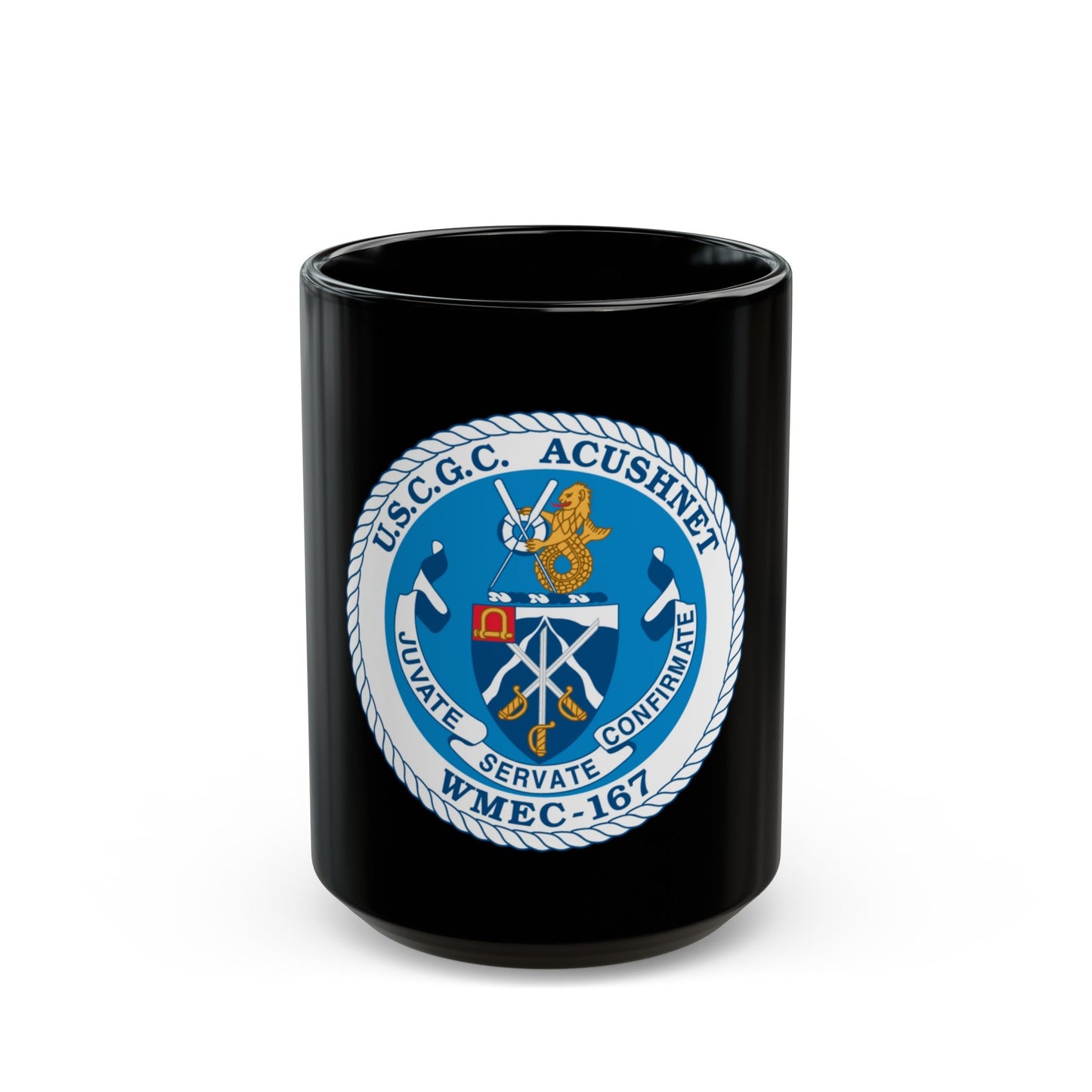 USCGC Acushnet WMEC 167 (U.S. Coast Guard) Black Coffee Mug-15oz-The Sticker Space