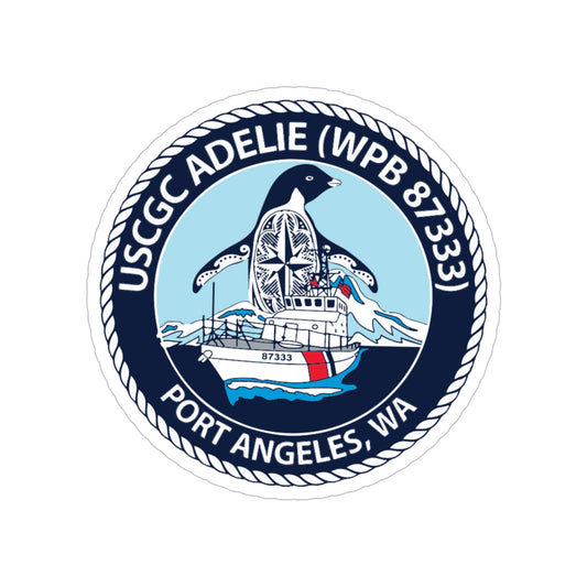 USCGC Adelie (U.S. Coast Guard) Transparent STICKER Die-Cut Vinyl Decal-6 Inch-The Sticker Space