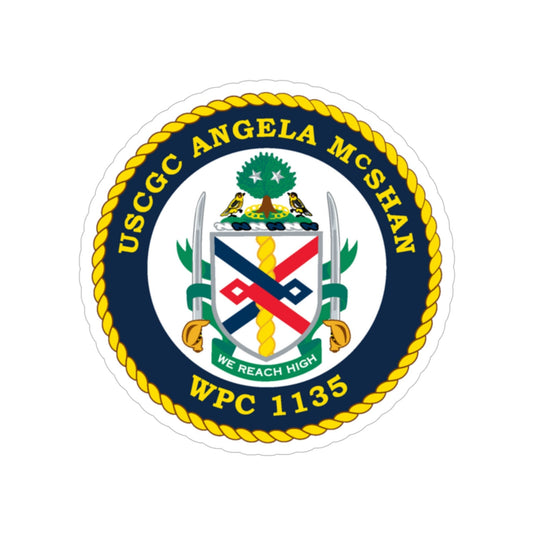 USCGC ANGELA McSHAN WPC 1135 (U.S. Coast Guard) Transparent STICKER Die-Cut Vinyl Decal-6 Inch-The Sticker Space