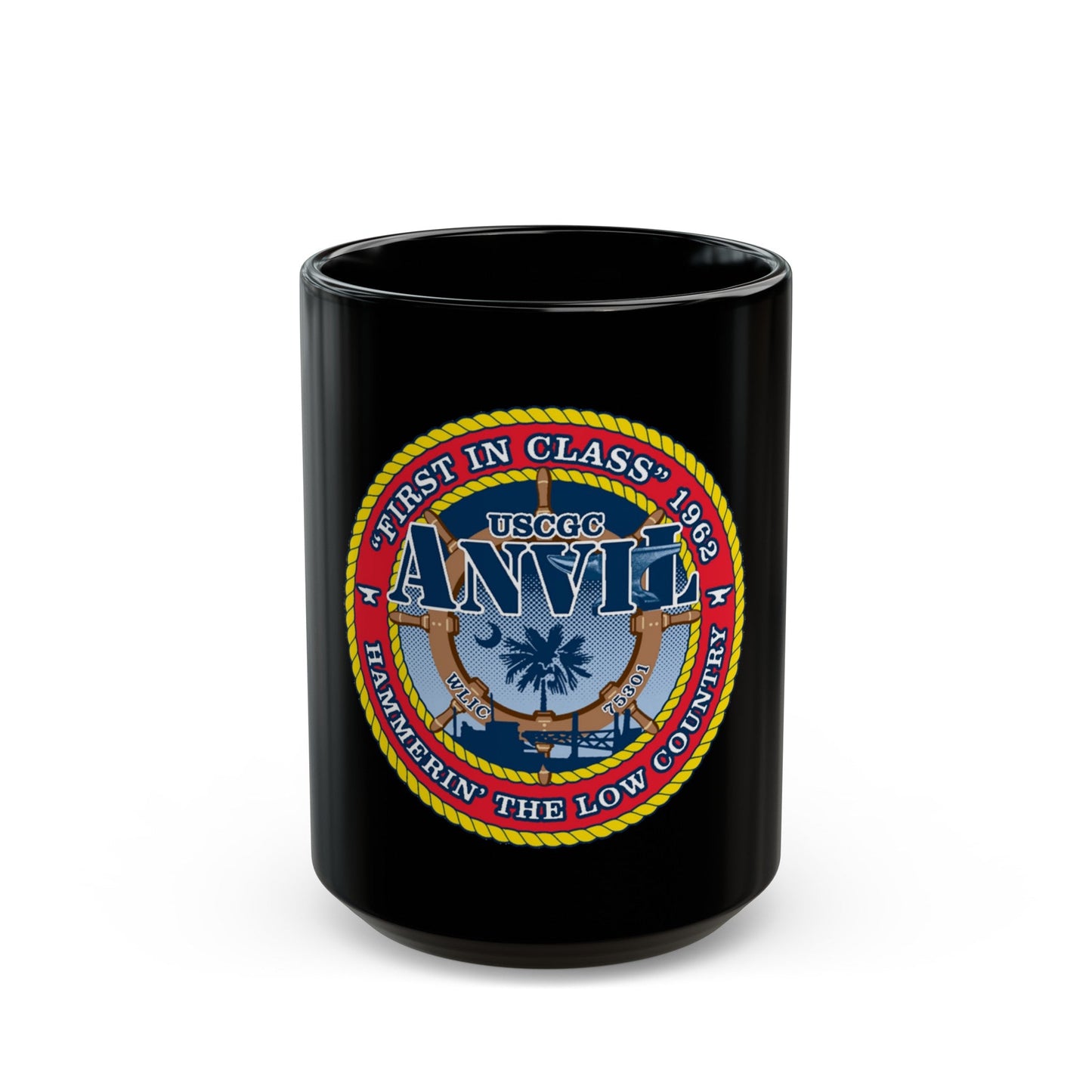 USCGC Anvil WLIC 75301 (U.S. Coast Guard) Black Coffee Mug-15oz-The Sticker Space