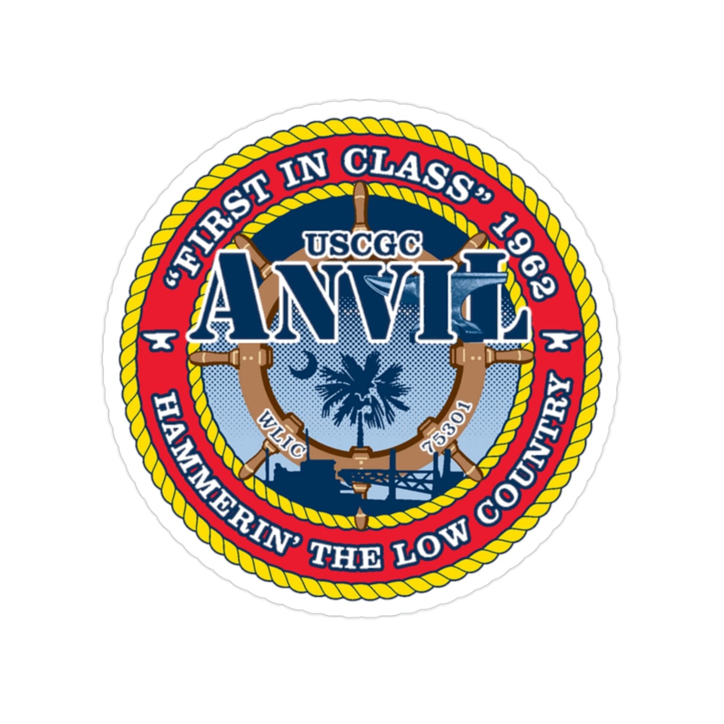 USCGC Anvil WLIC 75301 (U.S. Coast Guard) Transparent STICKER Die-Cut Vinyl Decal-2 Inch-The Sticker Space