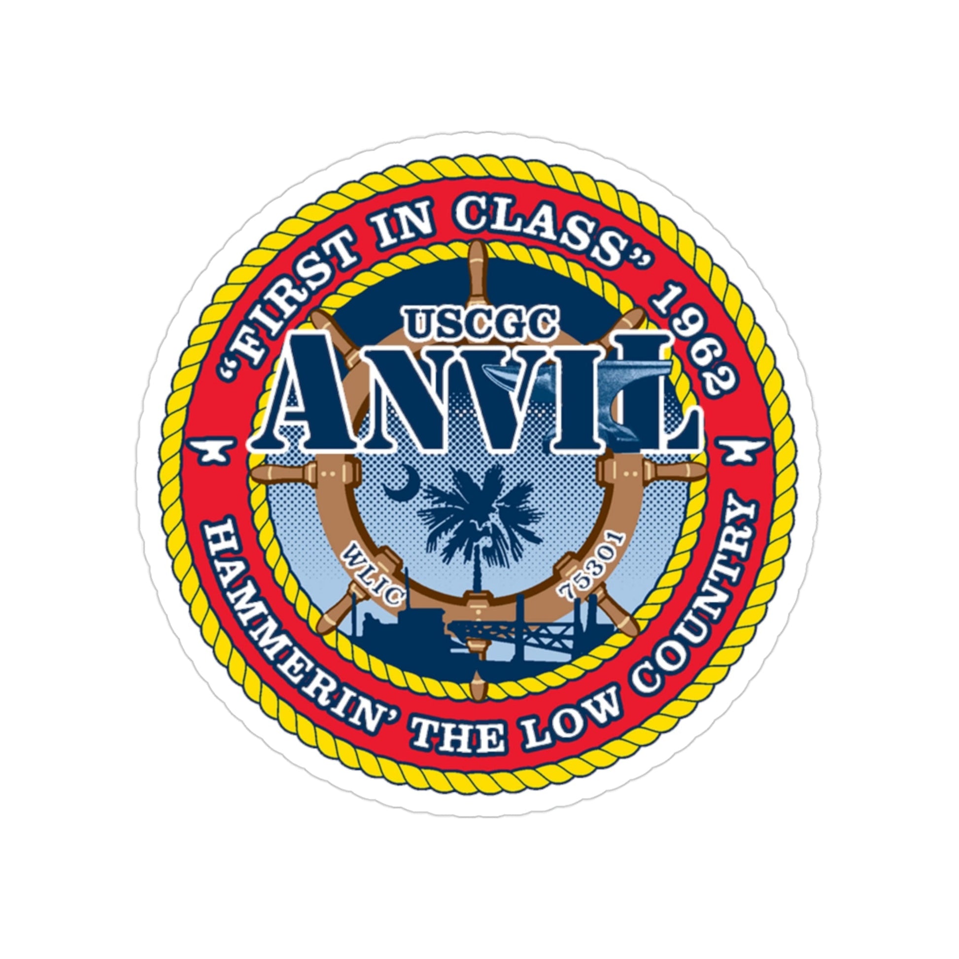 USCGC Anvil WLIC 75301 (U.S. Coast Guard) Transparent STICKER Die-Cut Vinyl Decal-3 Inch-The Sticker Space