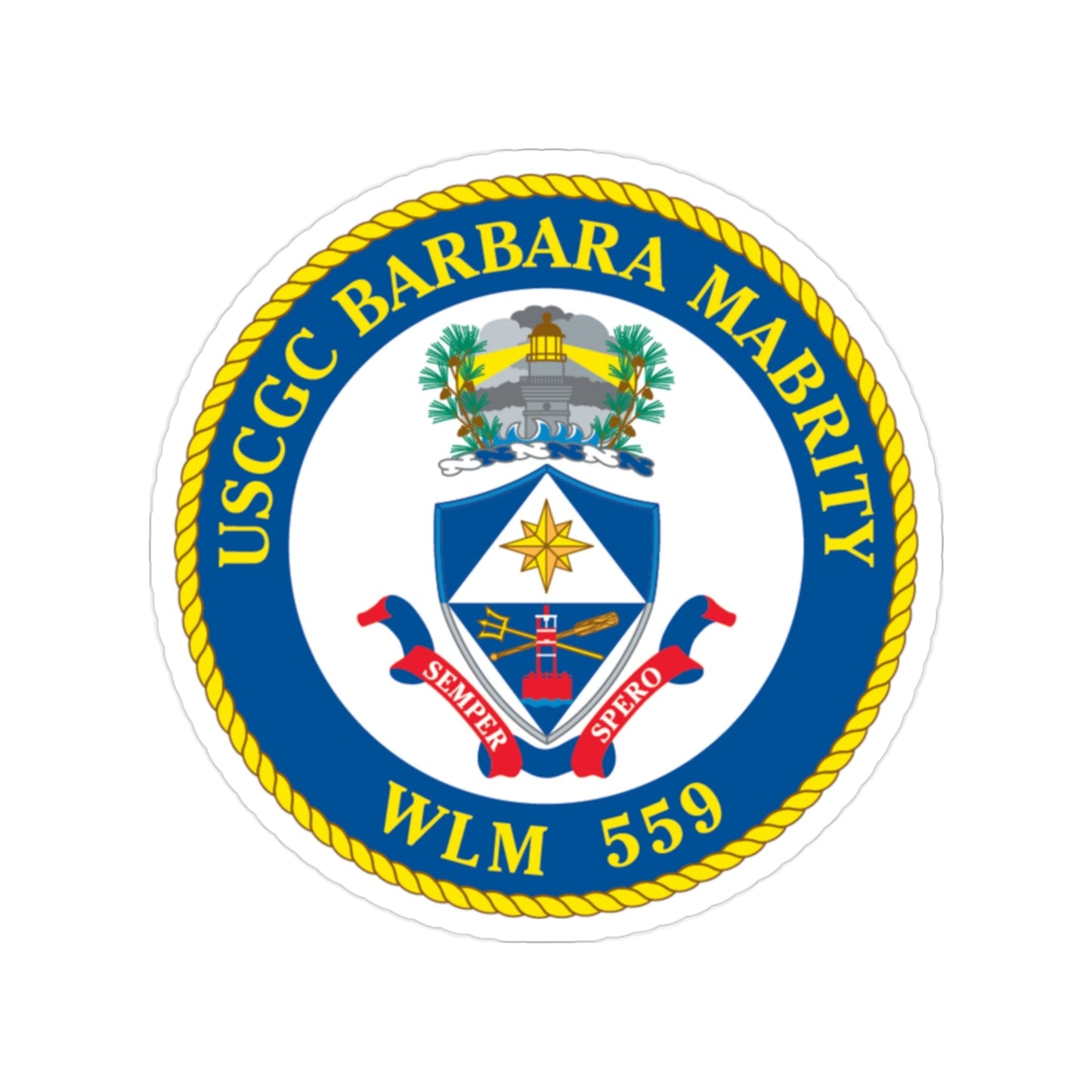 USCGC Barbara Mabrity WLM 559 (U.S. Coast Guard) Transparent STICKER Die-Cut Vinyl Decal-2 Inch-The Sticker Space