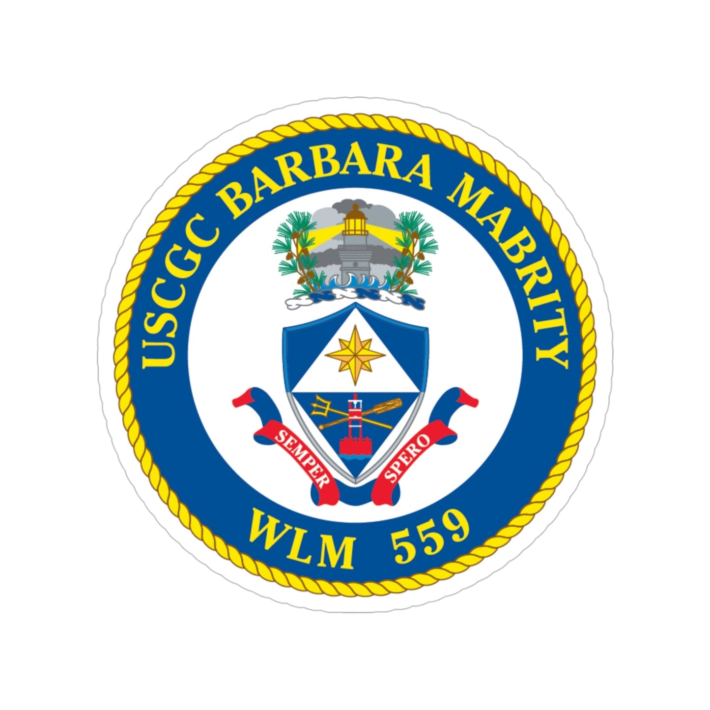 USCGC Barbara Mabrity WLM 559 (U.S. Coast Guard) Transparent STICKER Die-Cut Vinyl Decal-4 Inch-The Sticker Space