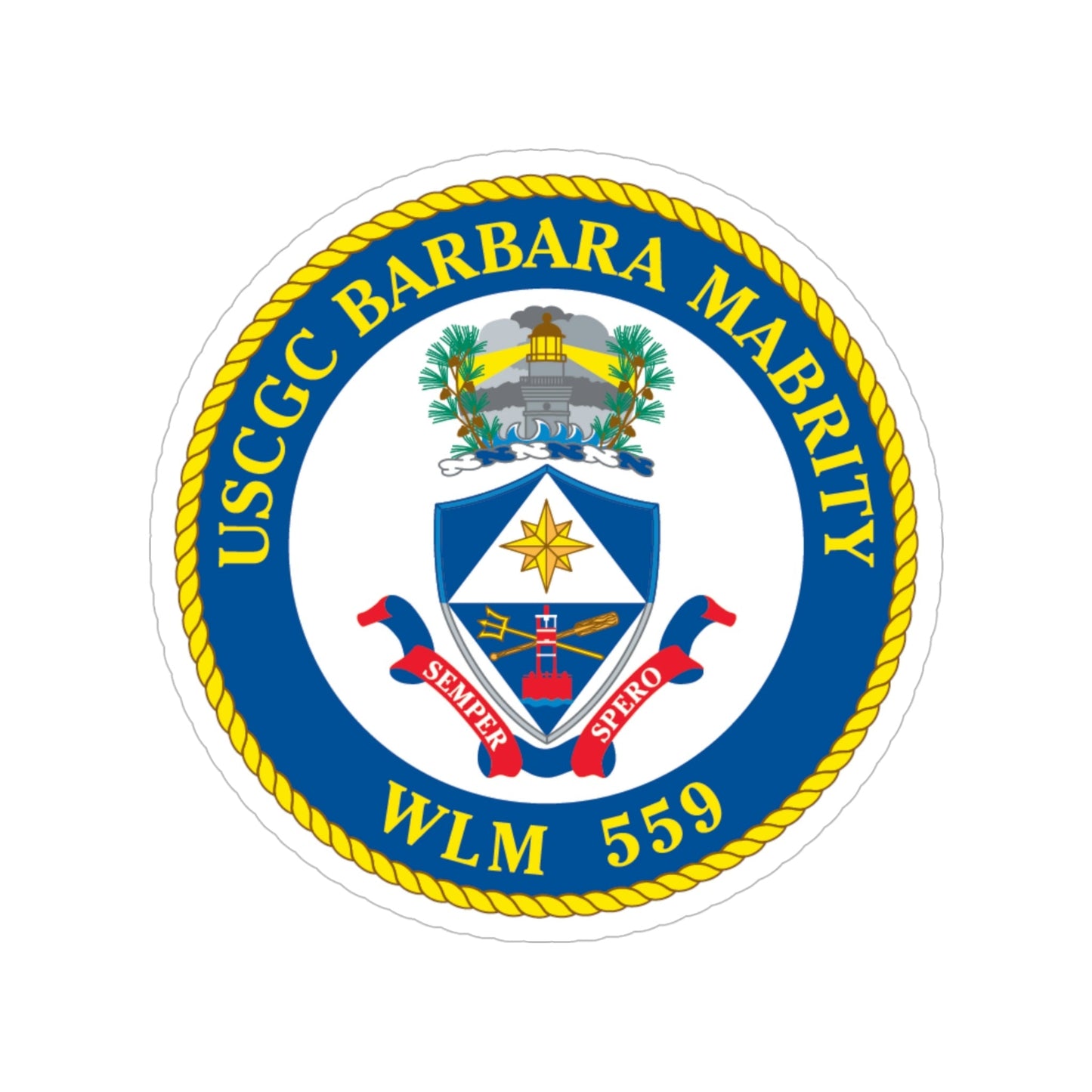 USCGC Barbara Mabrity WLM 559 (U.S. Coast Guard) Transparent STICKER Die-Cut Vinyl Decal-5 Inch-The Sticker Space