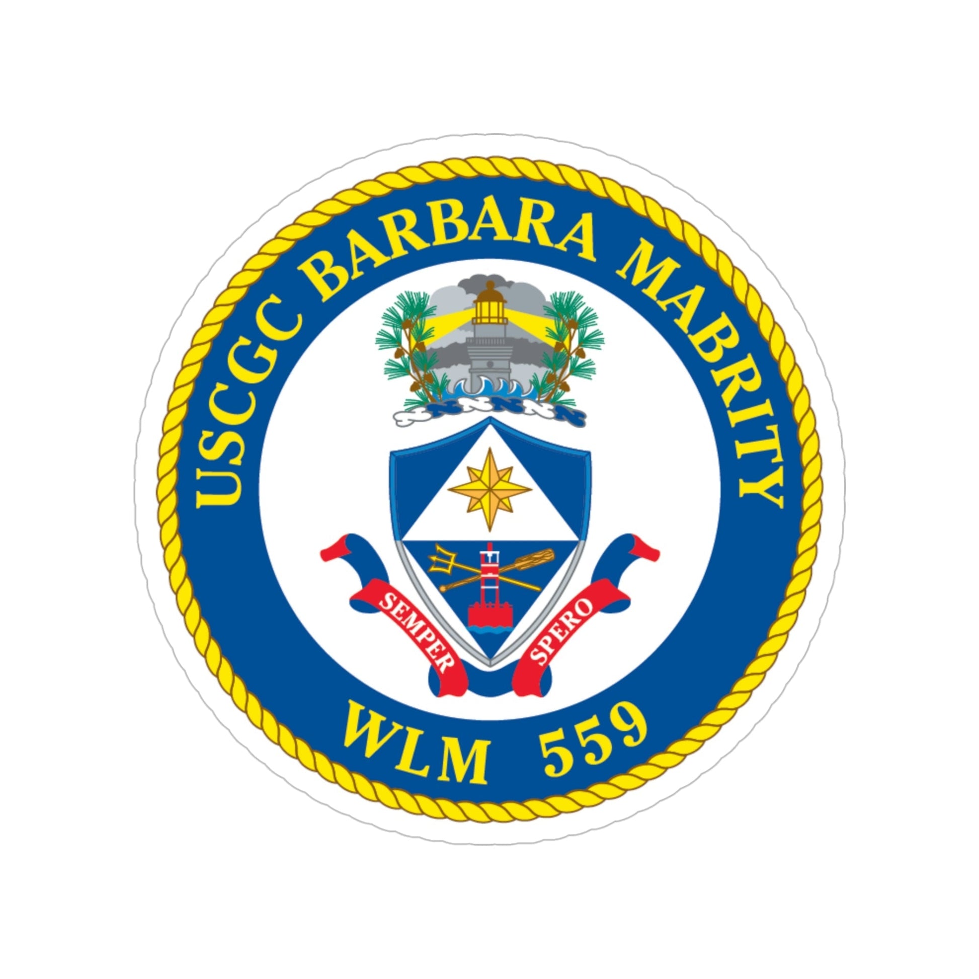 USCGC Barbara Mabrity WLM 559 (U.S. Coast Guard) Transparent STICKER Die-Cut Vinyl Decal-5 Inch-The Sticker Space