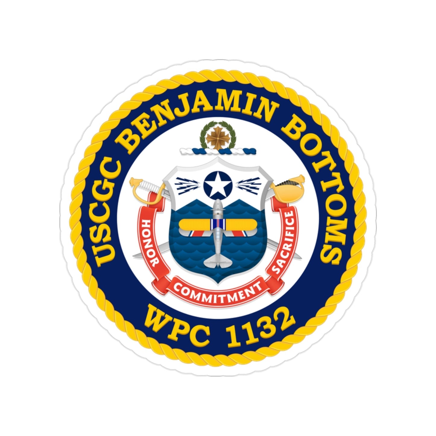 USCGC Benjamin Bottoms WPC 1132 (U.S. Coast Guard) Transparent STICKER Die-Cut Vinyl Decal-2 Inch-The Sticker Space