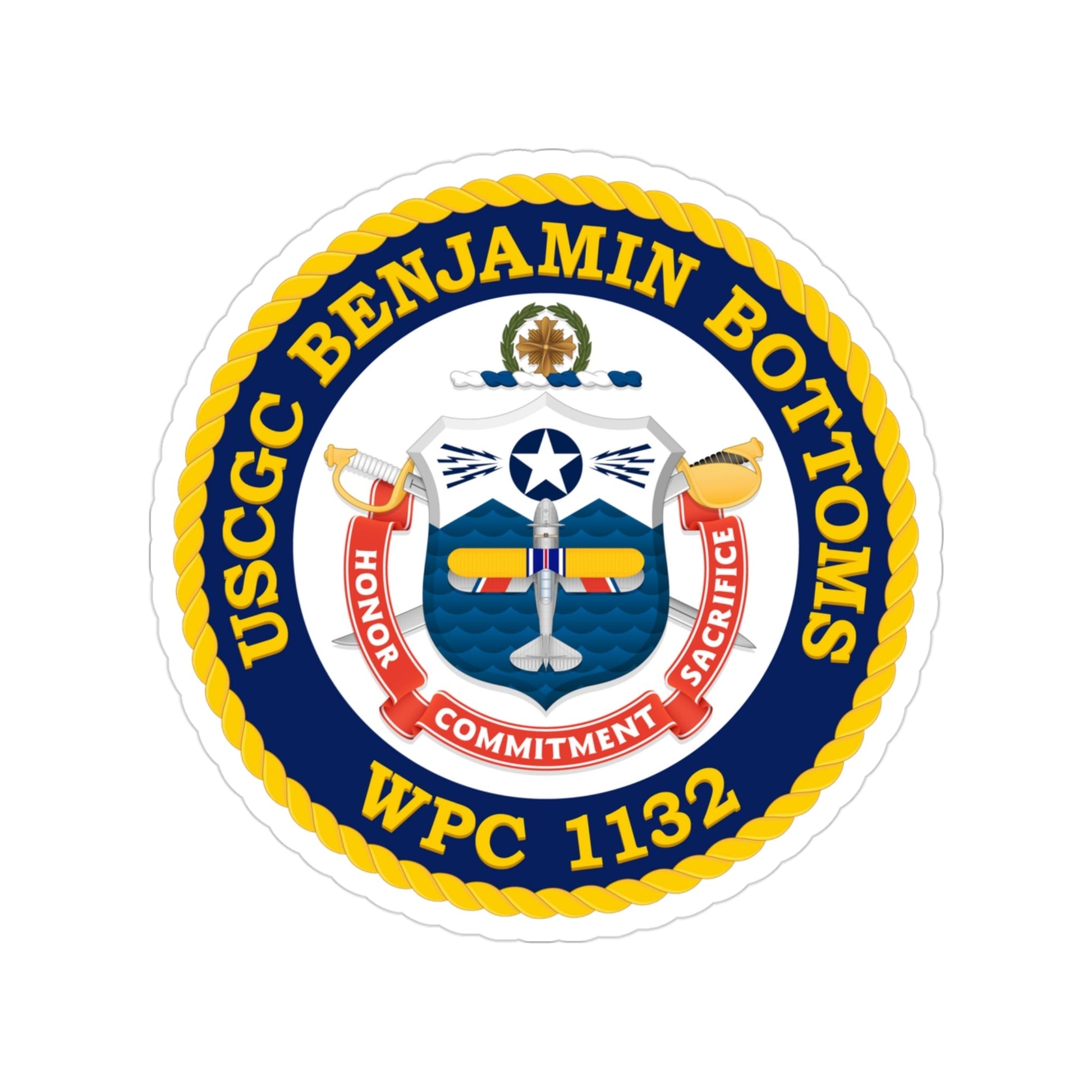 USCGC Benjamin Bottoms WPC 1132 (U.S. Coast Guard) Transparent STICKER Die-Cut Vinyl Decal-3 Inch-The Sticker Space