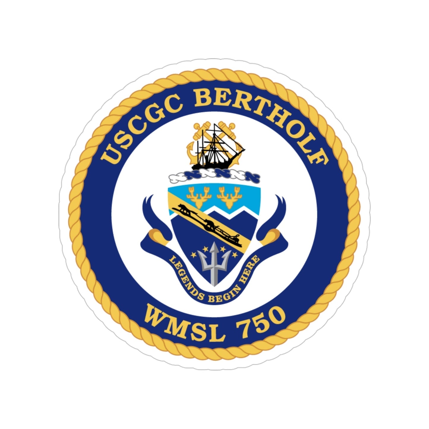 USCGC Bertholf WMSL 750 (U.S. Coast Guard) Transparent STICKER Die-Cut Vinyl Decal-4 Inch-The Sticker Space