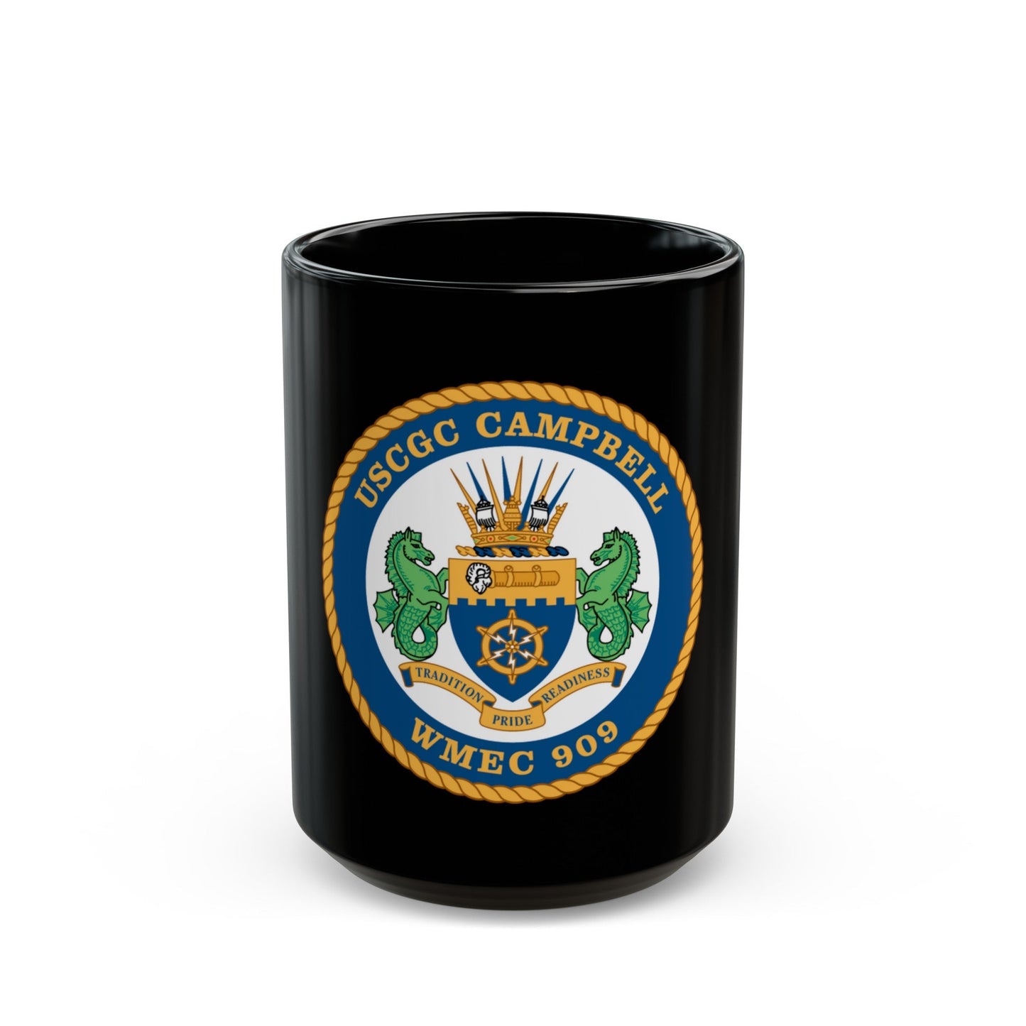 USCGC Campbell WMEC 909 (U.S. Coast Guard) Black Coffee Mug-15oz-The Sticker Space