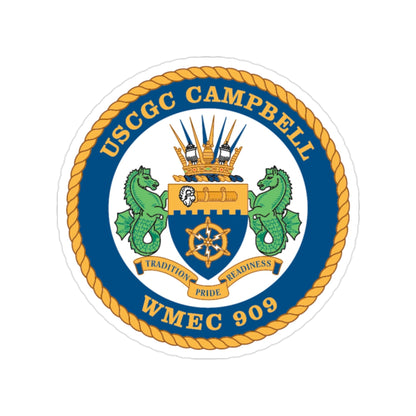 USCGC Campbell WMEC 909 (U.S. Coast Guard) Transparent STICKER Die-Cut Vinyl Decal-2 Inch-The Sticker Space