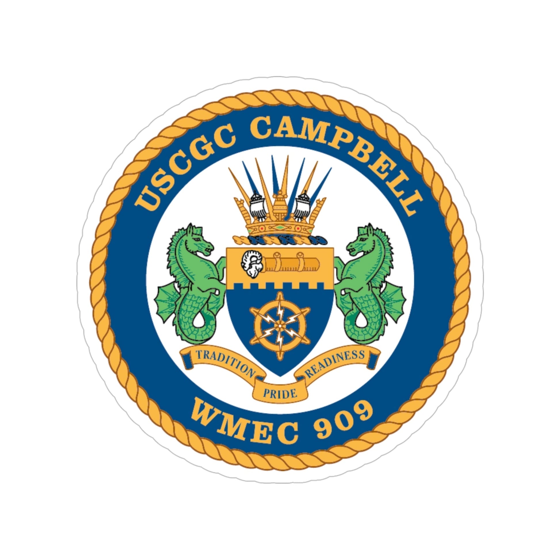 USCGC Campbell WMEC 909 (U.S. Coast Guard) Transparent STICKER Die-Cut Vinyl Decal-5 Inch-The Sticker Space