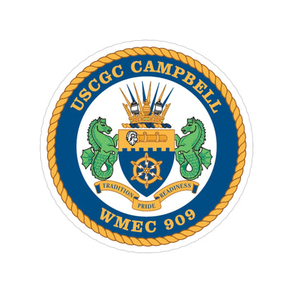 USCGC Campbell WMEC 909 (U.S. Coast Guard) Transparent STICKER Die-Cut Vinyl Decal-6 Inch-The Sticker Space