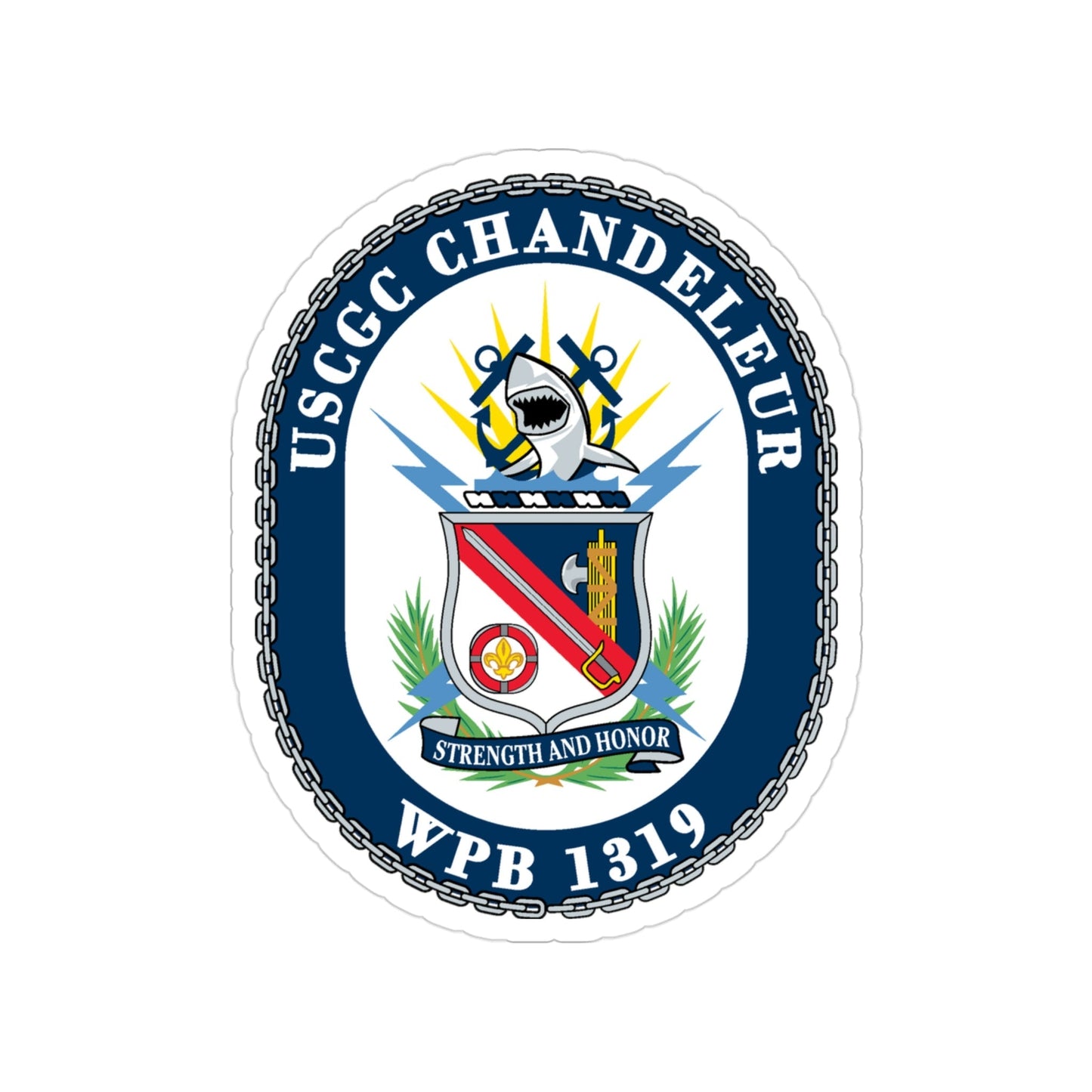 USCGC Chandeleur WPB 1319 (U.S. Coast Guard) Transparent STICKER Die-Cut Vinyl Decal-3 Inch-The Sticker Space