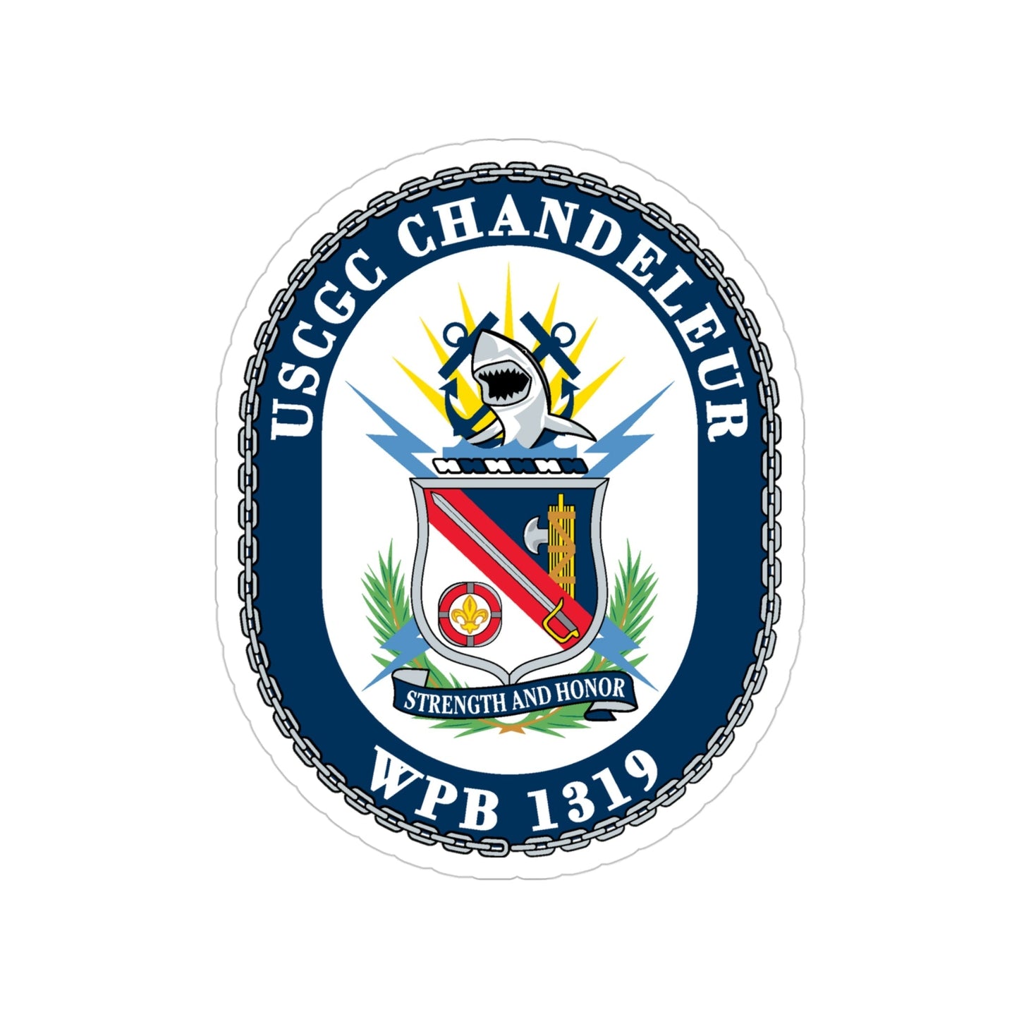 USCGC Chandeleur WPB 1319 (U.S. Coast Guard) Transparent STICKER Die-Cut Vinyl Decal-4 Inch-The Sticker Space