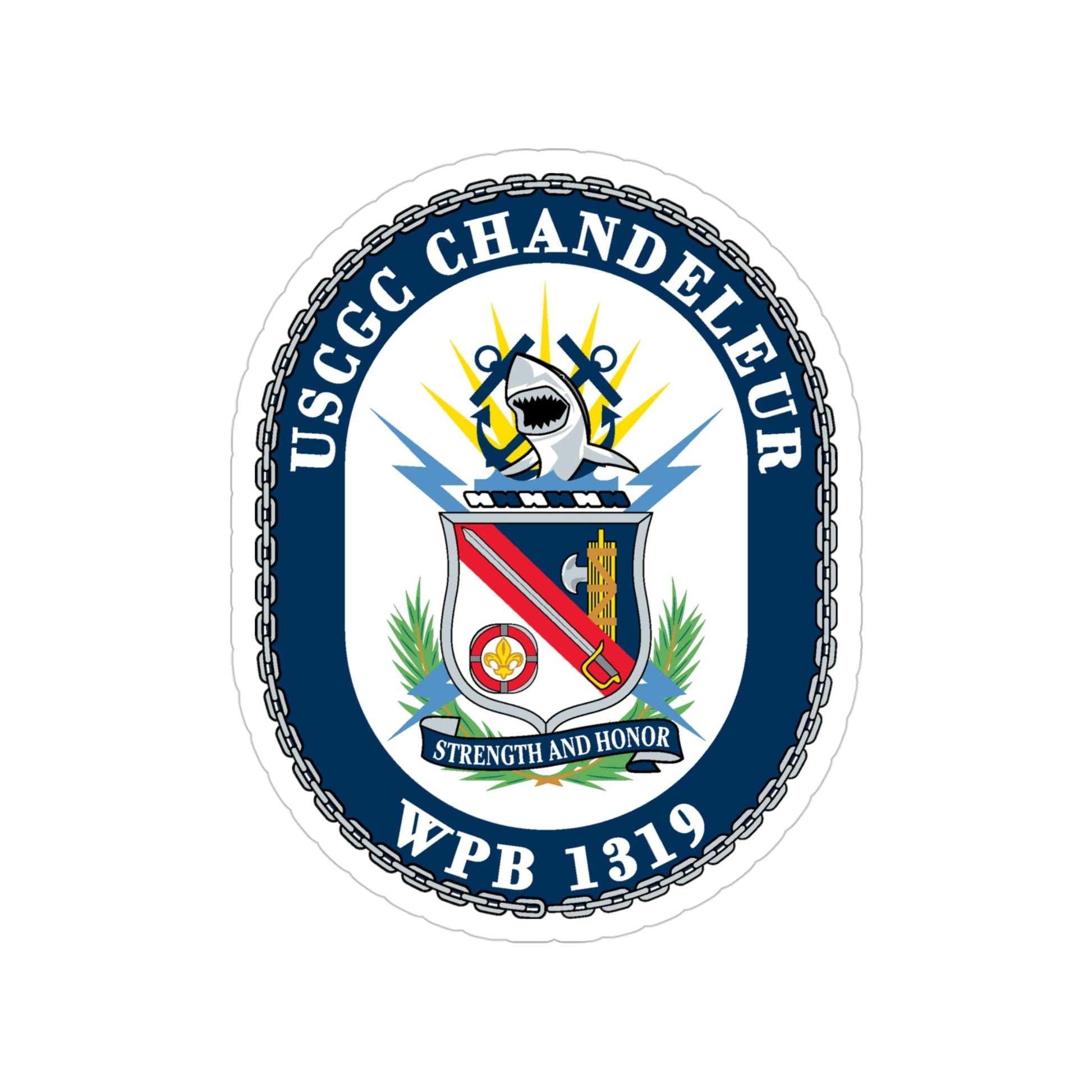 USCGC Chandeleur WPB 1319 (U.S. Coast Guard) Transparent STICKER Die-Cut Vinyl Decal-4 Inch-The Sticker Space