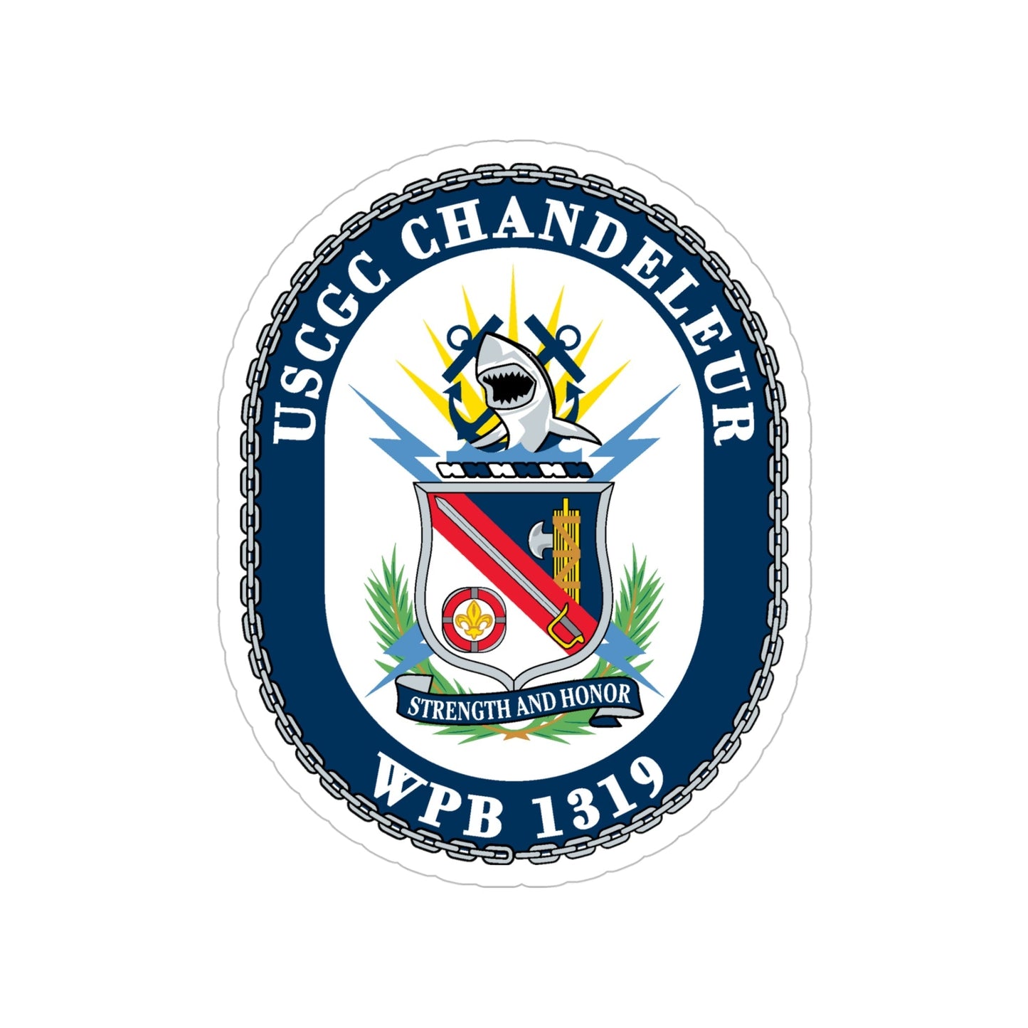 USCGC Chandeleur WPB 1319 (U.S. Coast Guard) Transparent STICKER Die-Cut Vinyl Decal-5 Inch-The Sticker Space