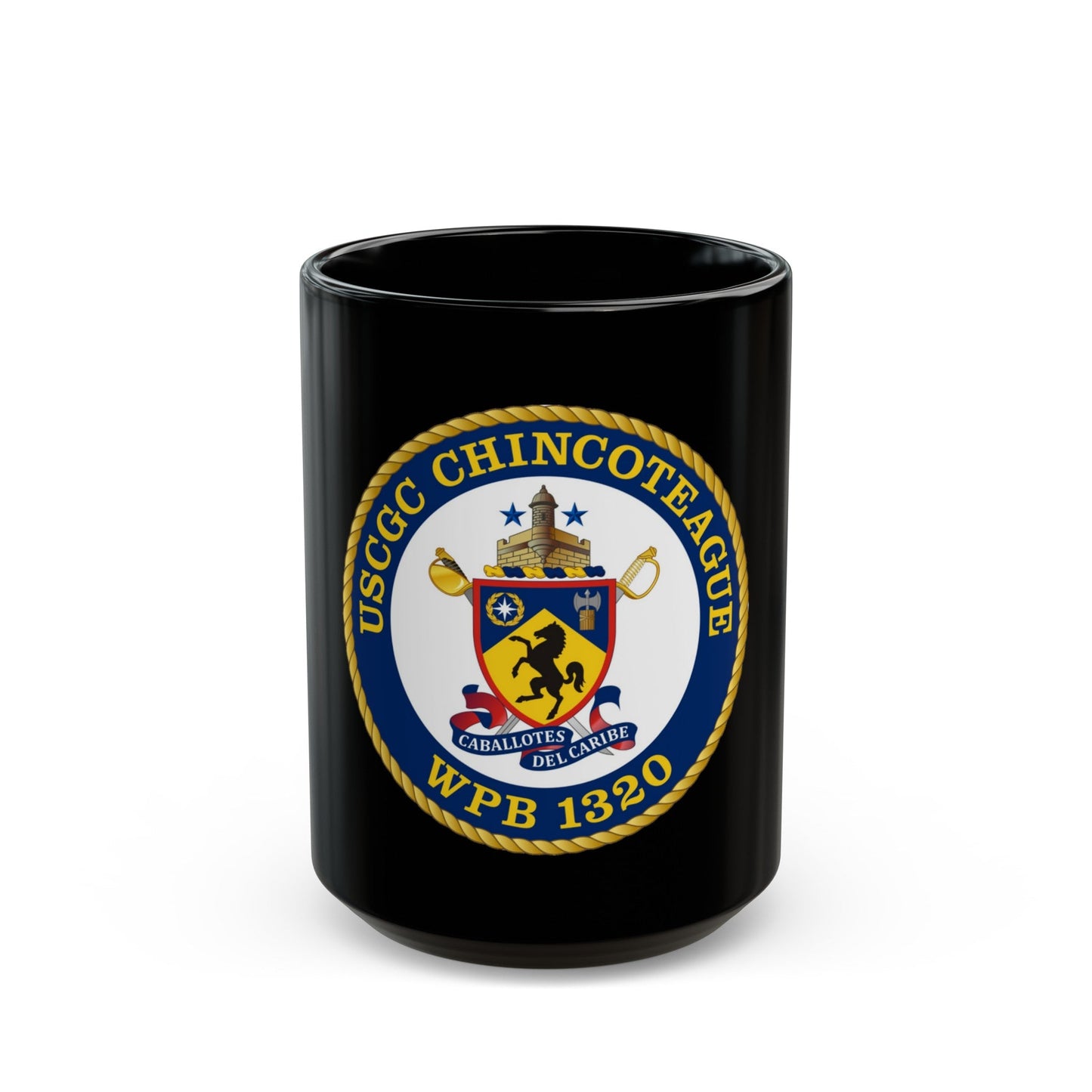 USCGC Chincoteague WPB 1320 (U.S. Coast Guard) Black Coffee Mug-15oz-The Sticker Space