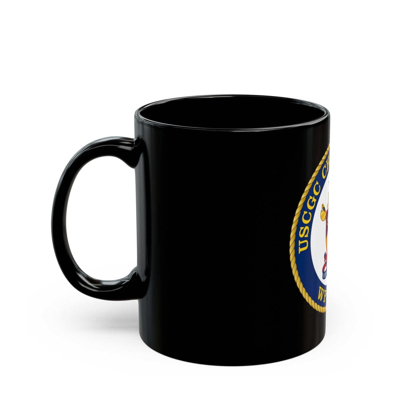 USCGC Chincoteague WPB 1320 (U.S. Coast Guard) Black Coffee Mug-The Sticker Space
