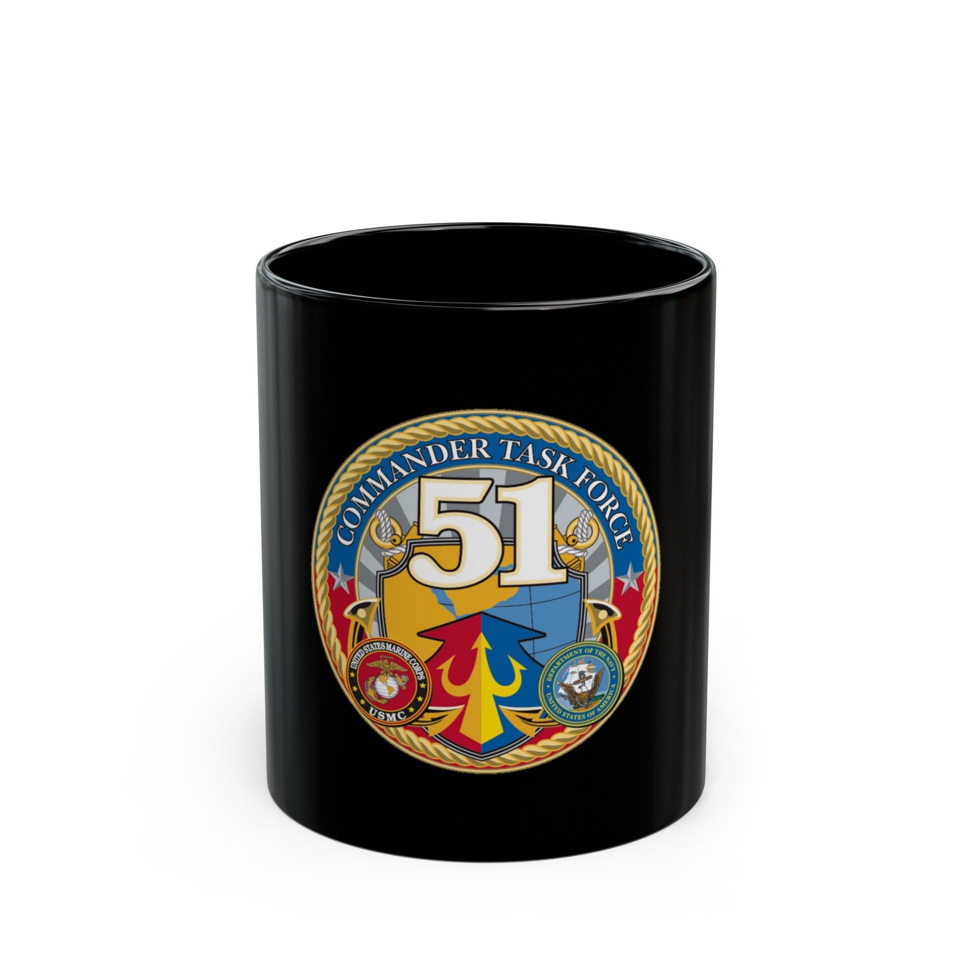 USCGC Command Task Force (U.S. Coast Guard) Black Coffee Mug-11oz-The Sticker Space
