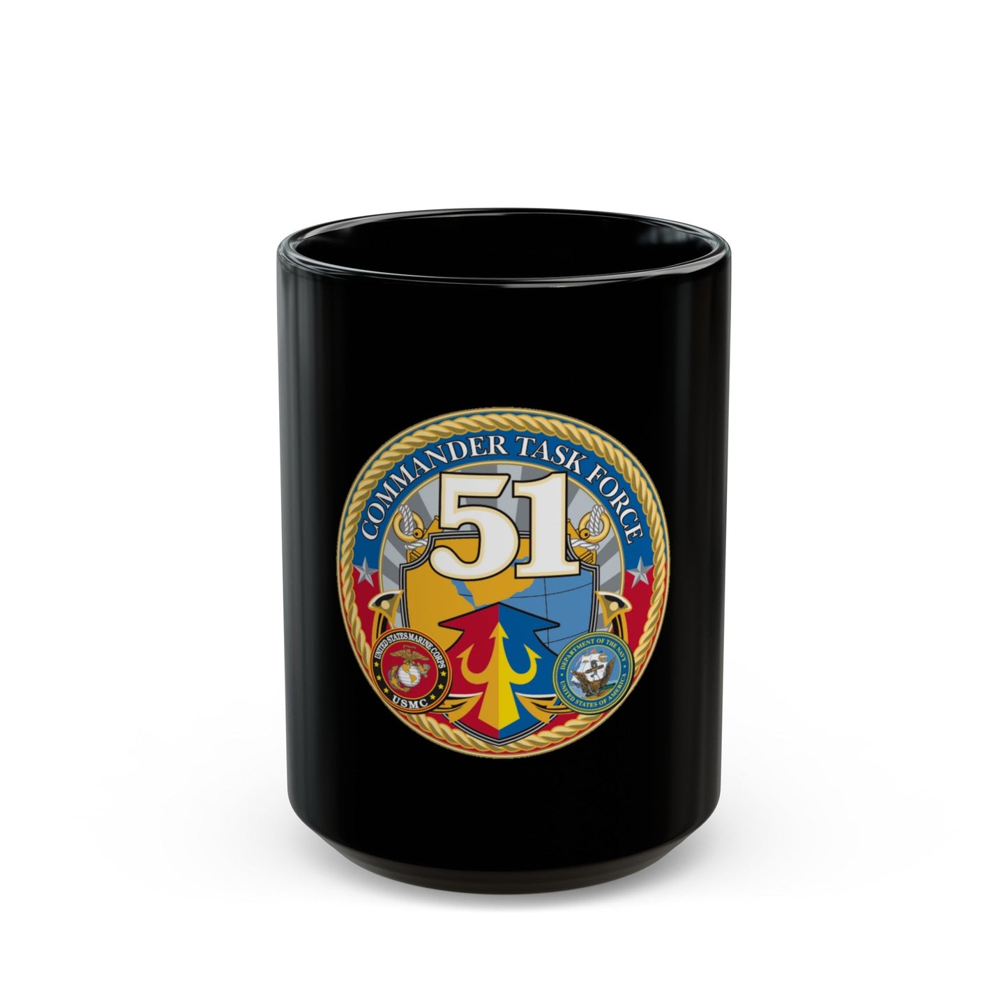 USCGC Command Task Force (U.S. Coast Guard) Black Coffee Mug-15oz-The Sticker Space