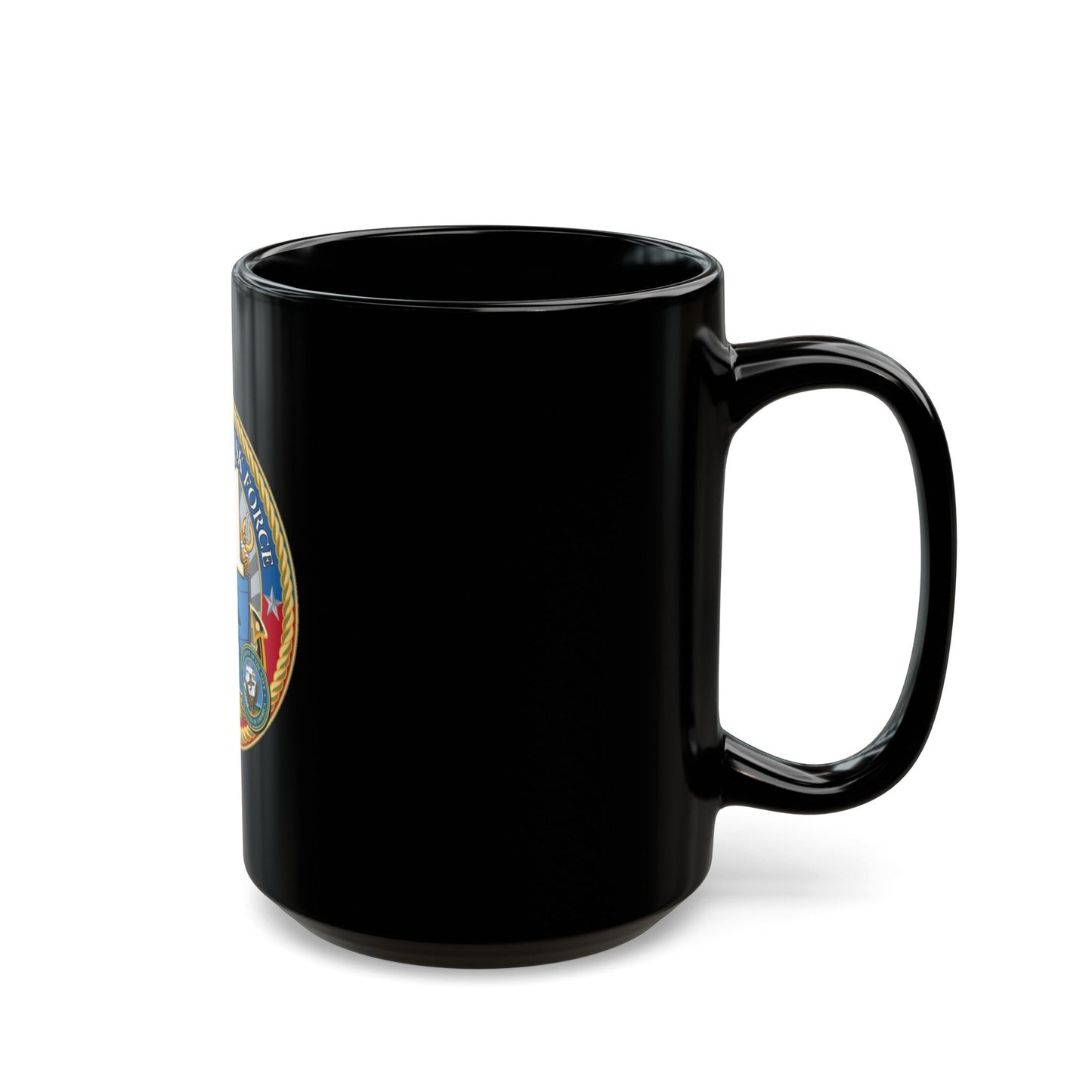 USCGC Command Task Force (U.S. Coast Guard) Black Coffee Mug-The Sticker Space