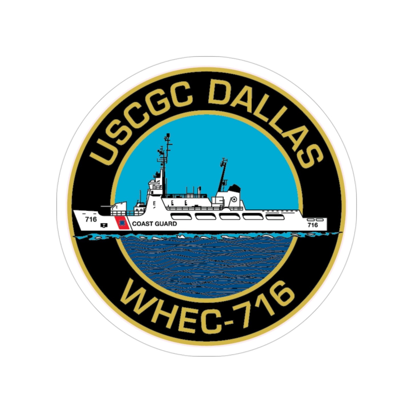 USCGC Dallas WHEC 716 2 (U.S. Coast Guard) Transparent STICKER Die-Cut Vinyl Decal-3 Inch-The Sticker Space