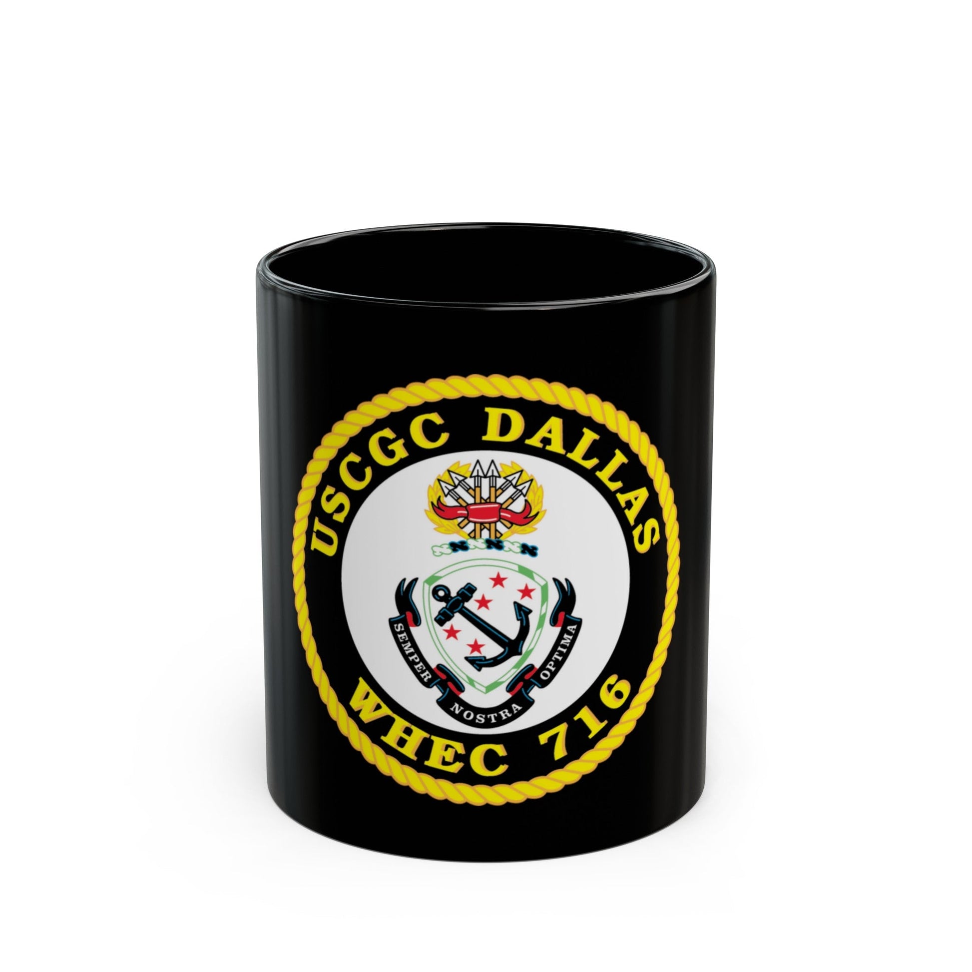 USCGC Dallas WHEC 716 (U.S. Coast Guard) Black Coffee Mug-11oz-The Sticker Space