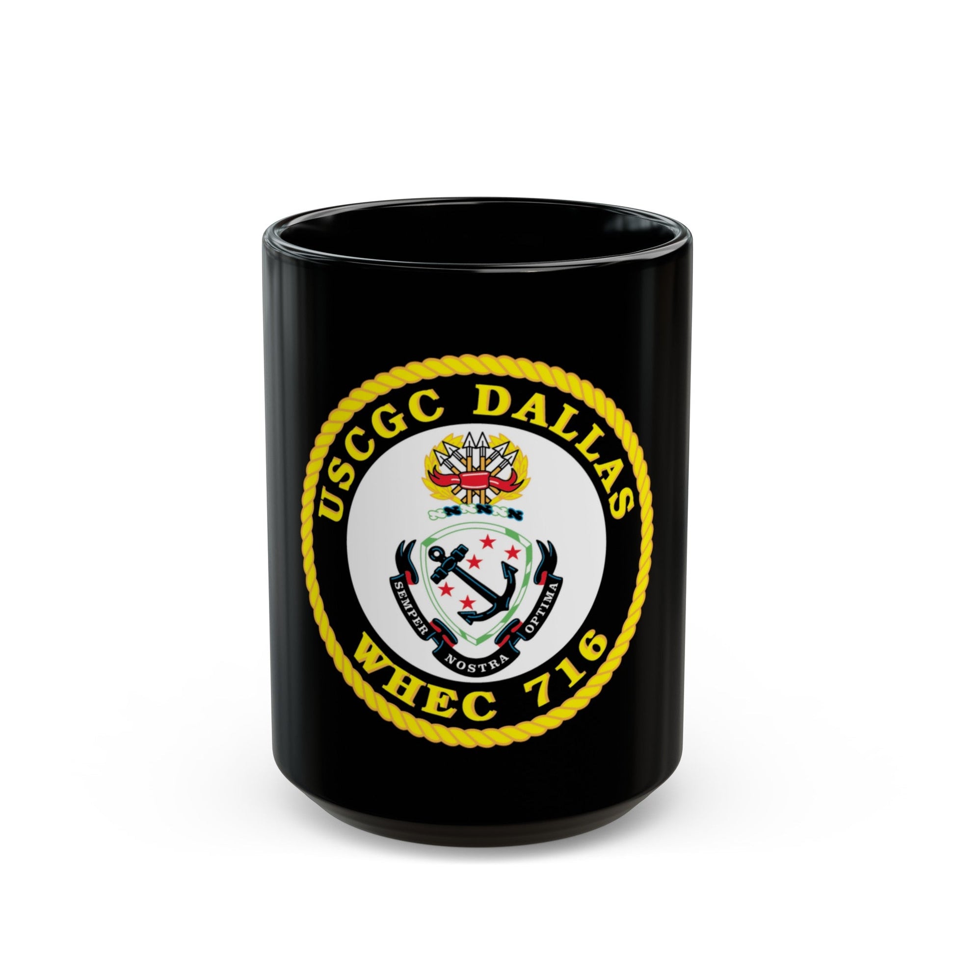 USCGC Dallas WHEC 716 (U.S. Coast Guard) Black Coffee Mug-15oz-The Sticker Space
