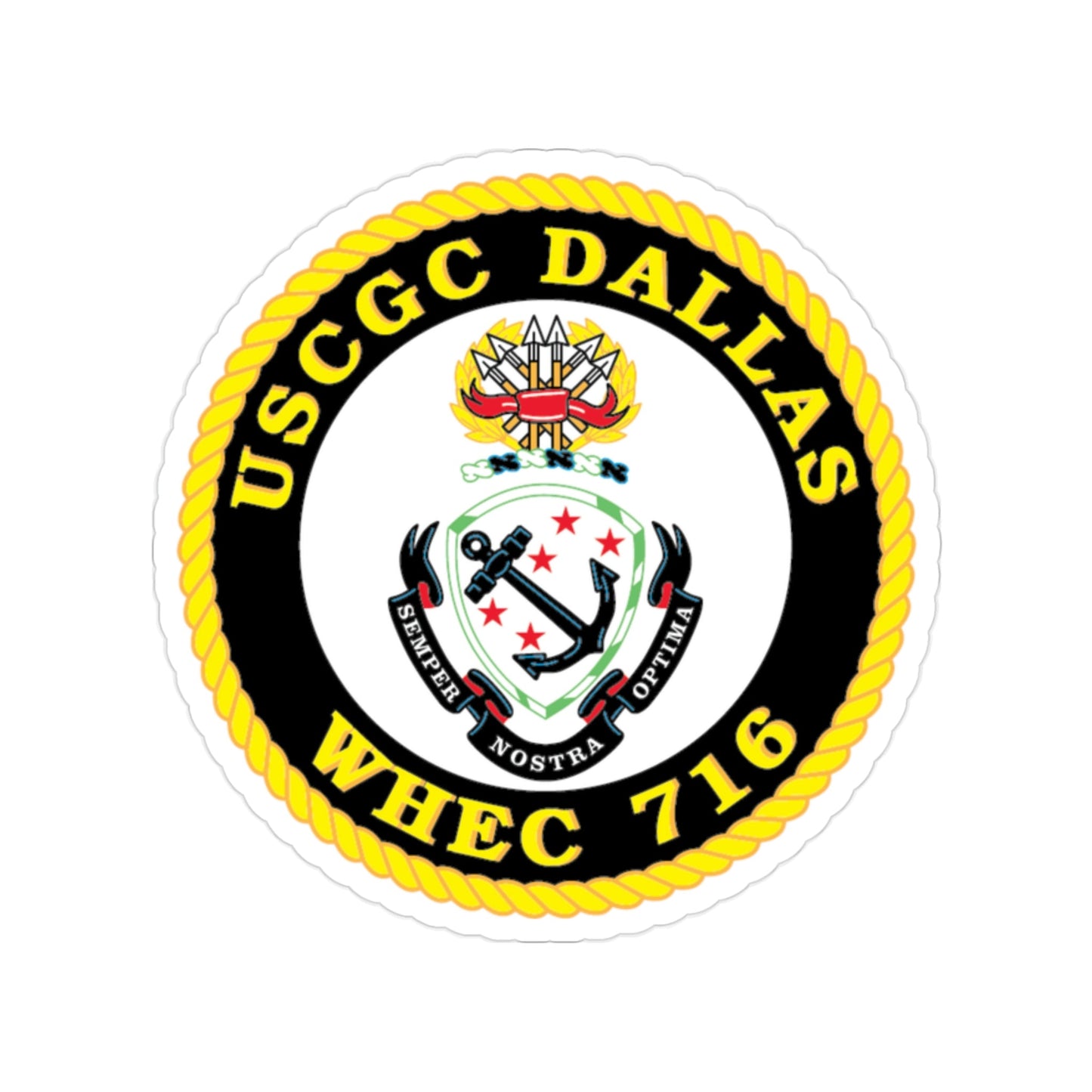 USCGC Dallas WHEC 716 (U.S. Coast Guard) Transparent STICKER Die-Cut Vinyl Decal-2 Inch-The Sticker Space