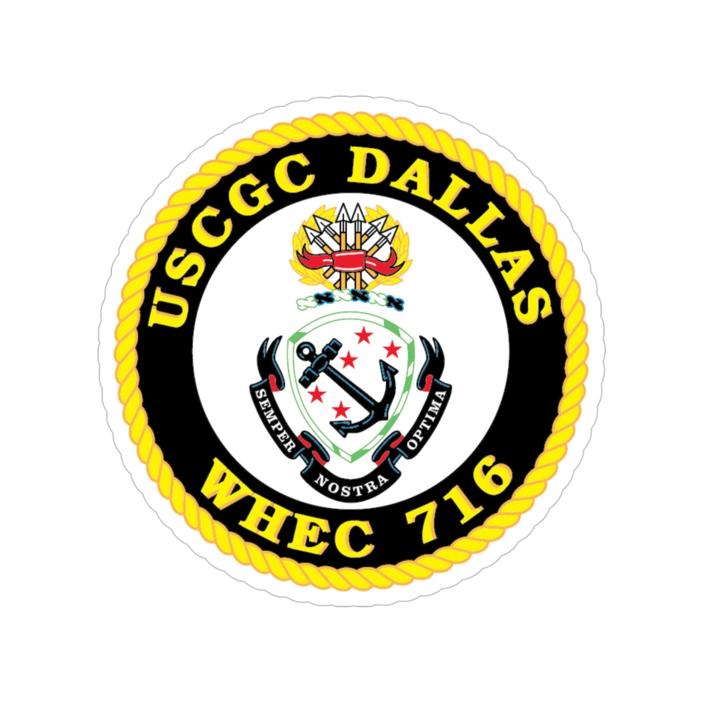 USCGC Dallas WHEC 716 (U.S. Coast Guard) Transparent STICKER Die-Cut Vinyl Decal-4 Inch-The Sticker Space
