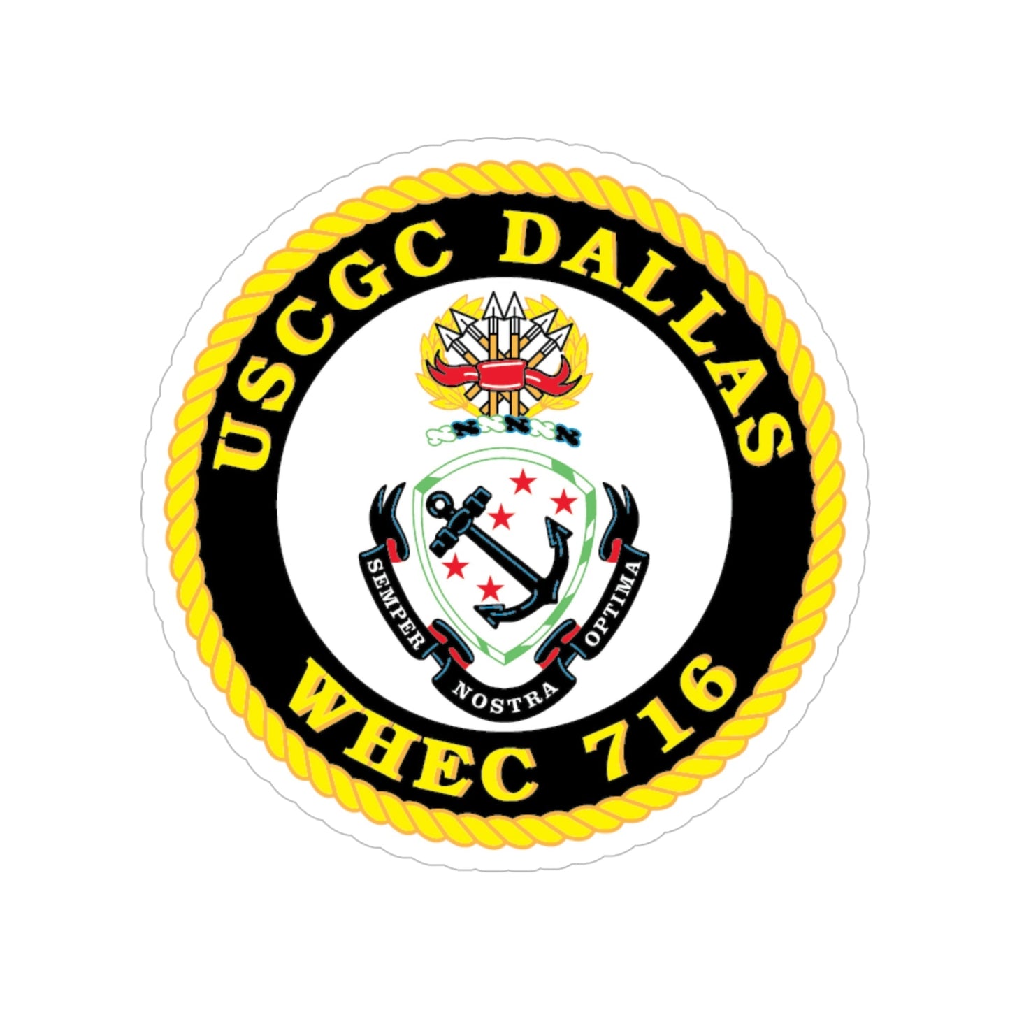 USCGC Dallas WHEC 716 (U.S. Coast Guard) Transparent STICKER Die-Cut Vinyl Decal-5 Inch-The Sticker Space