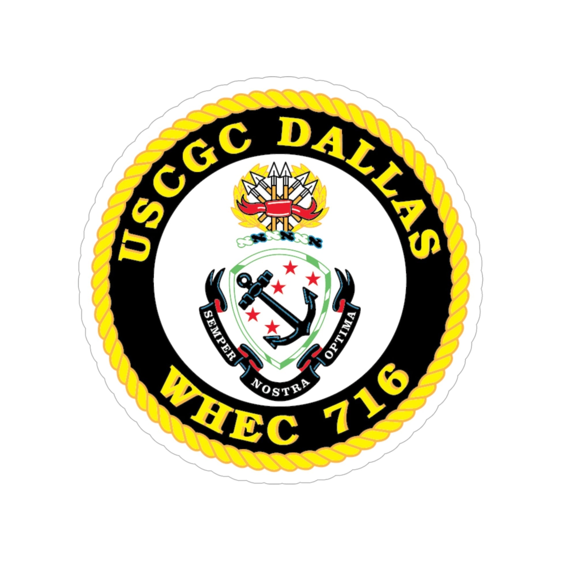 USCGC Dallas WHEC 716 (U.S. Coast Guard) Transparent STICKER Die-Cut Vinyl Decal-6 Inch-The Sticker Space