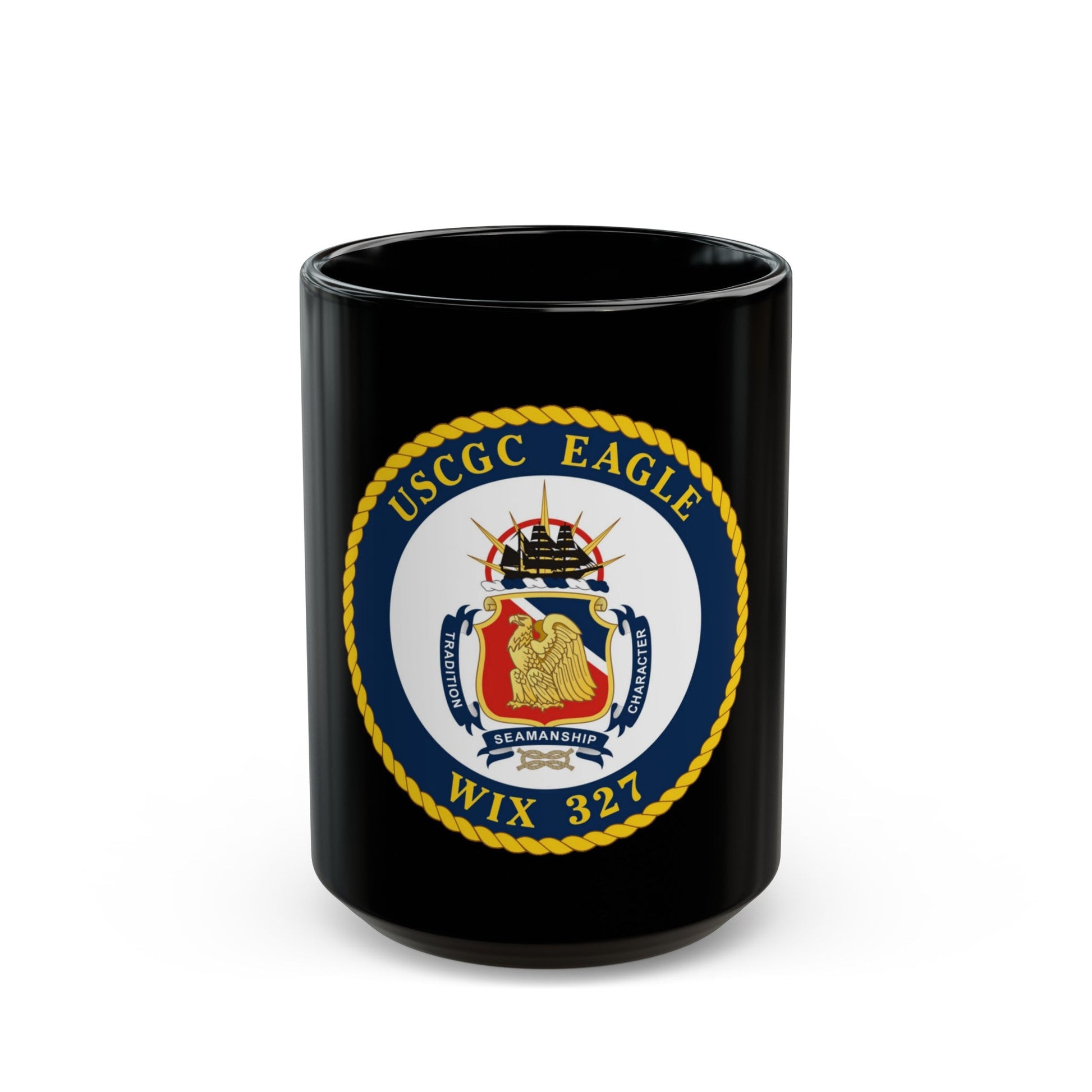 USCGC Eagle WIX 327 (U.S. Coast Guard) Black Coffee Mug-15oz-The Sticker Space