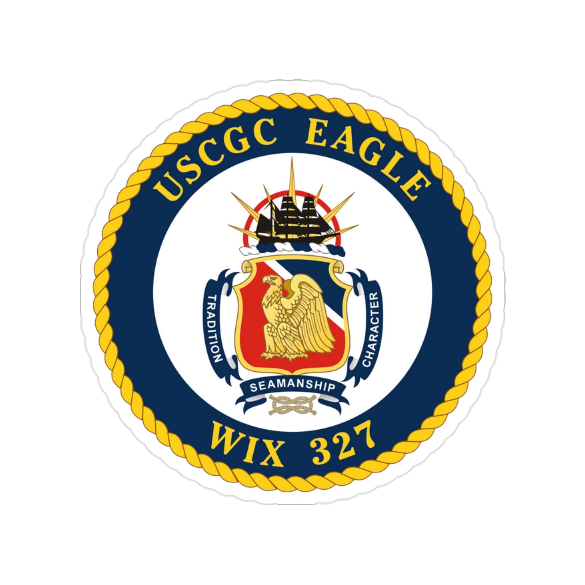 USCGC Eagle WIX 327 (U.S. Coast Guard) Transparent STICKER Die-Cut Vinyl Decal-2 Inch-The Sticker Space